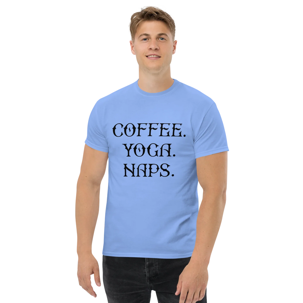COFFEE YOGA NAPS unisex t-shirt - - Coffee shirts - Printoo Shop