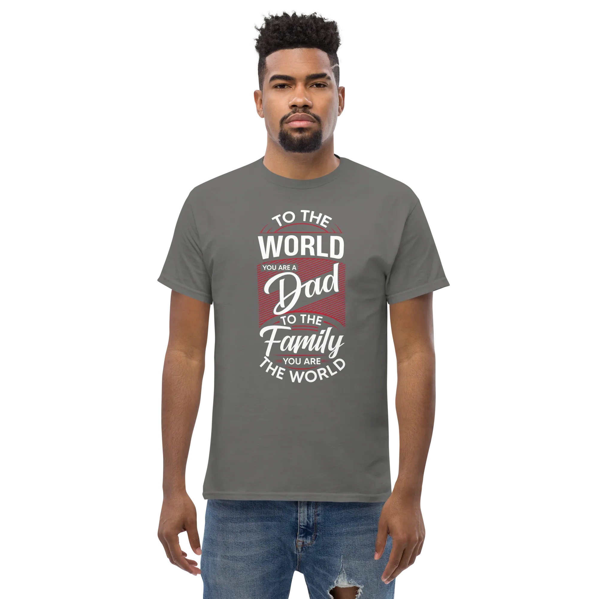 DAD'S WORLD Men's tee - - Dad t-shirts - Printoo Shop