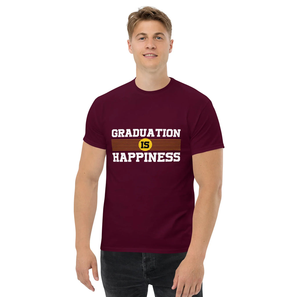 GRADUATION IS HAPPINESS men's t-shirt - - Graduation shirts - Printoo Shop