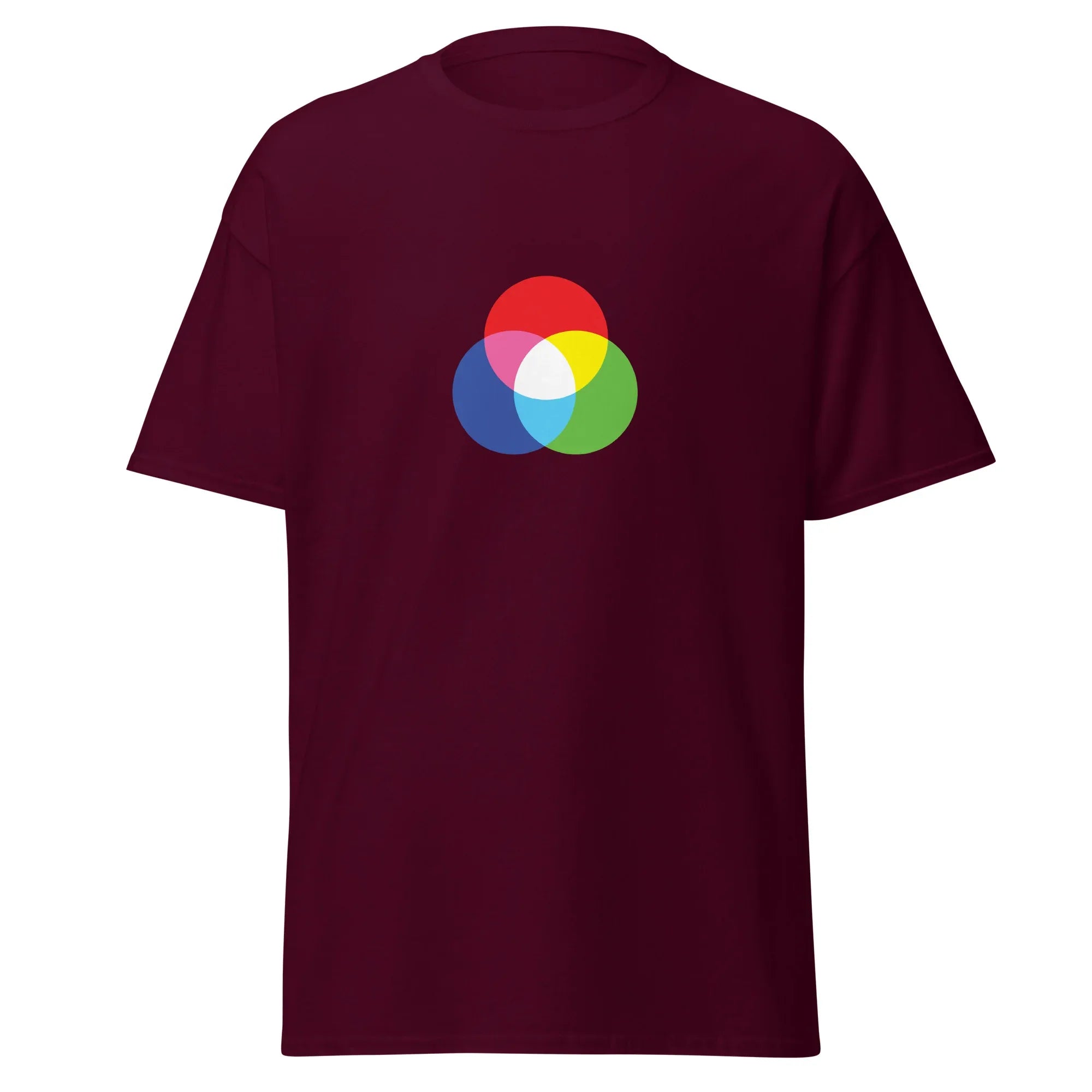 RGB CIRCLES men's t-shirt - Maroon / S - Printoo Shop - 7743944_12634
