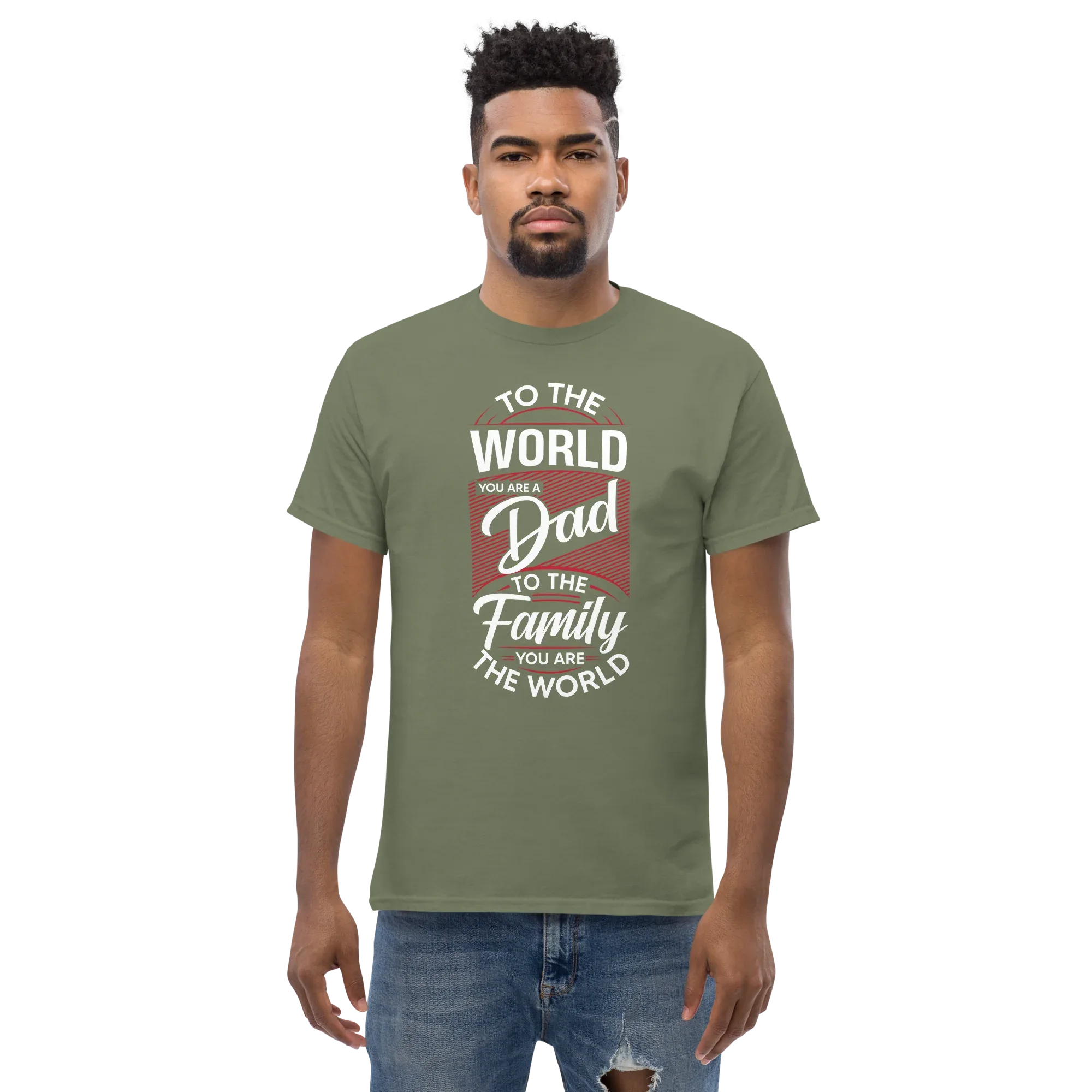 DAD'S WORLD Men's tee - - Dad t-shirts - Printoo Shop