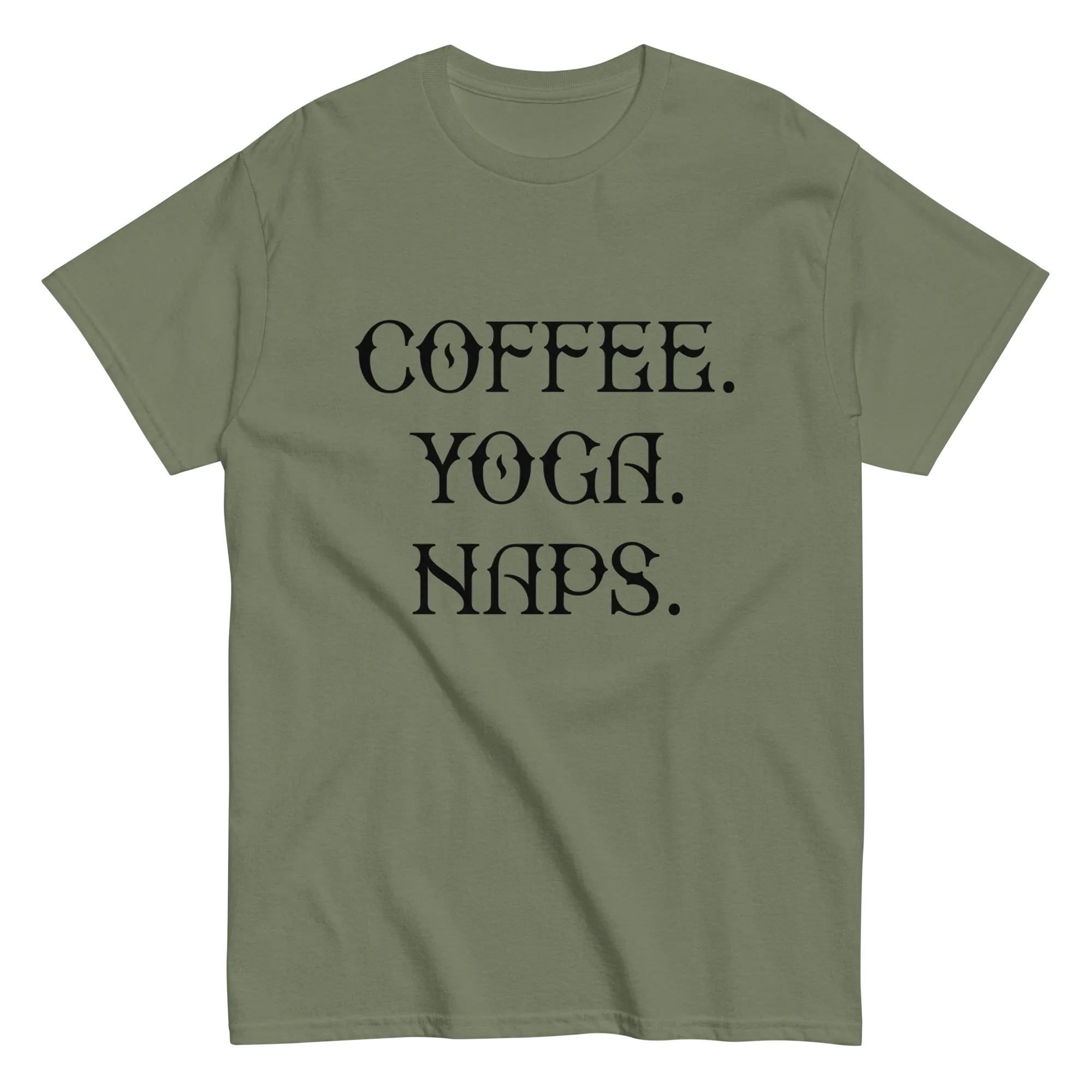 COFFEE YOGA NAPS unisex t-shirt - - Coffee shirts - Printoo Shop