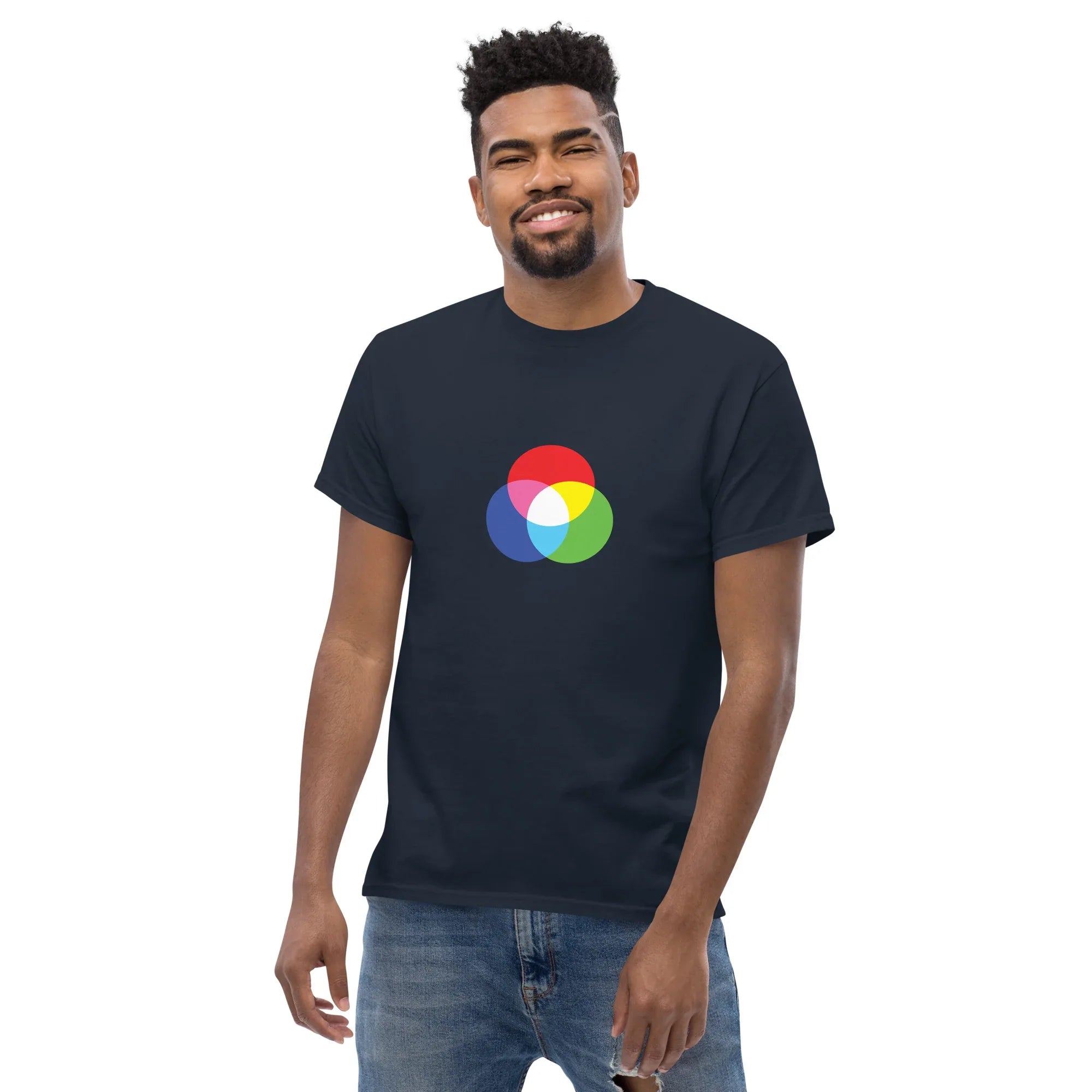 RGB CIRCLES men's t-shirt - Navy / S - Printoo Shop - 7743944_11561
