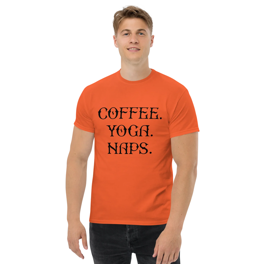 COFFEE YOGA NAPS unisex t-shirt - - Coffee shirts - Printoo Shop