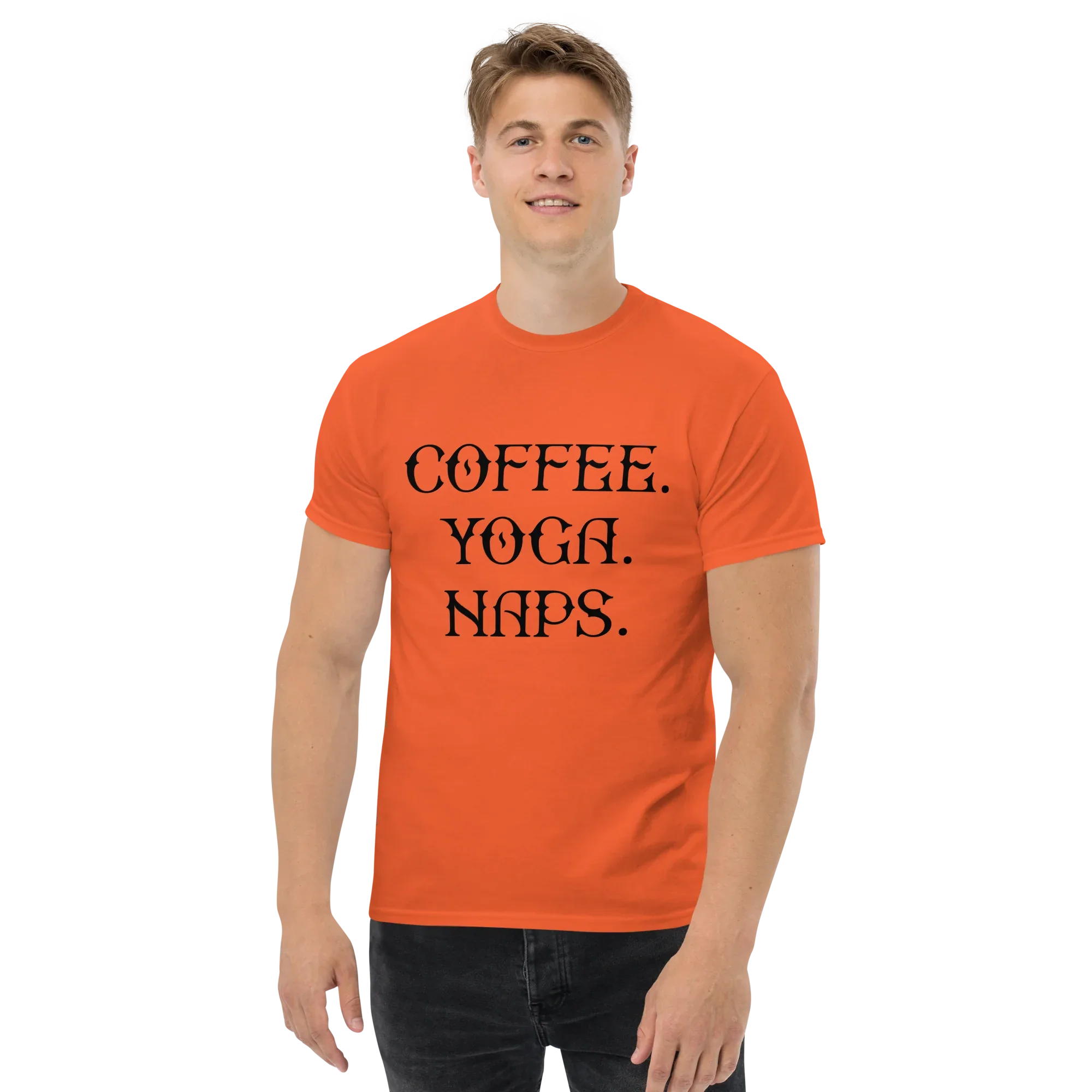 COFFEE YOGA NAPS unisex t-shirt - - Coffee shirts - Printoo Shop