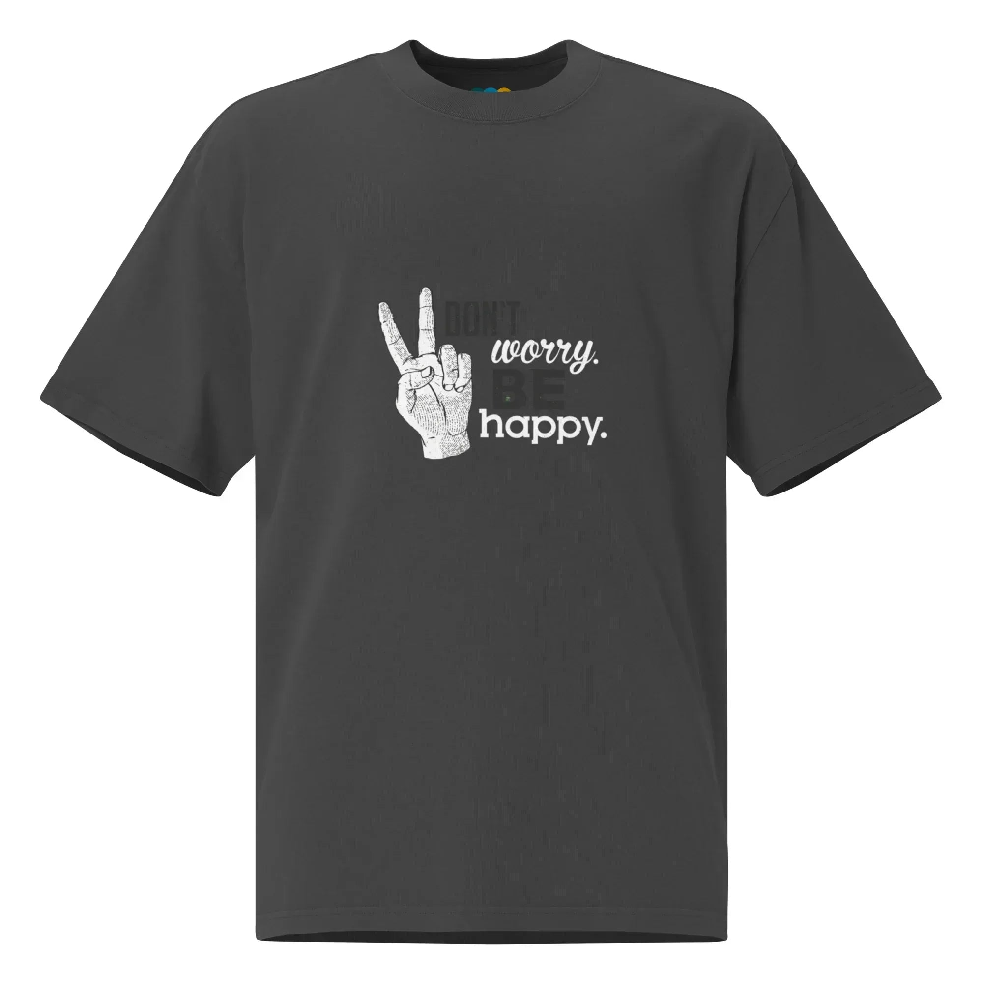 BE HAPPY oversized women’s t-shirt - Printoo Shop - - Aw 2026,Oversized Faded T-Shirt | AS Colour 5082,t-shirt,Women,women’s t-shirt