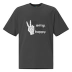 BE HAPPY oversized men’s t-shirt - Printoo Shop - - Men's,men's t-shirt,Oversized Faded T-Shirt | AS Colour 5082,SS 2026,t-shirt