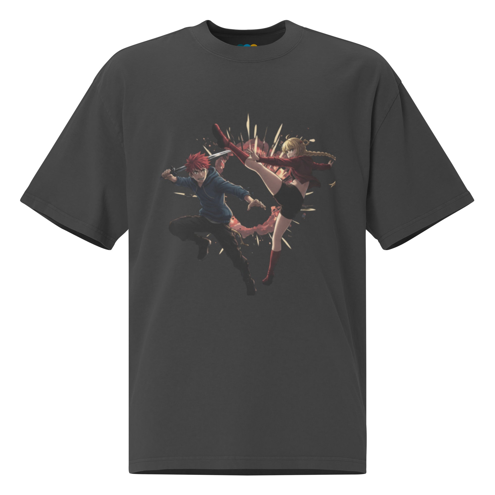 oversized men’s t-shirt - Faded Black / S - Printoo Shop - 8355695_17569