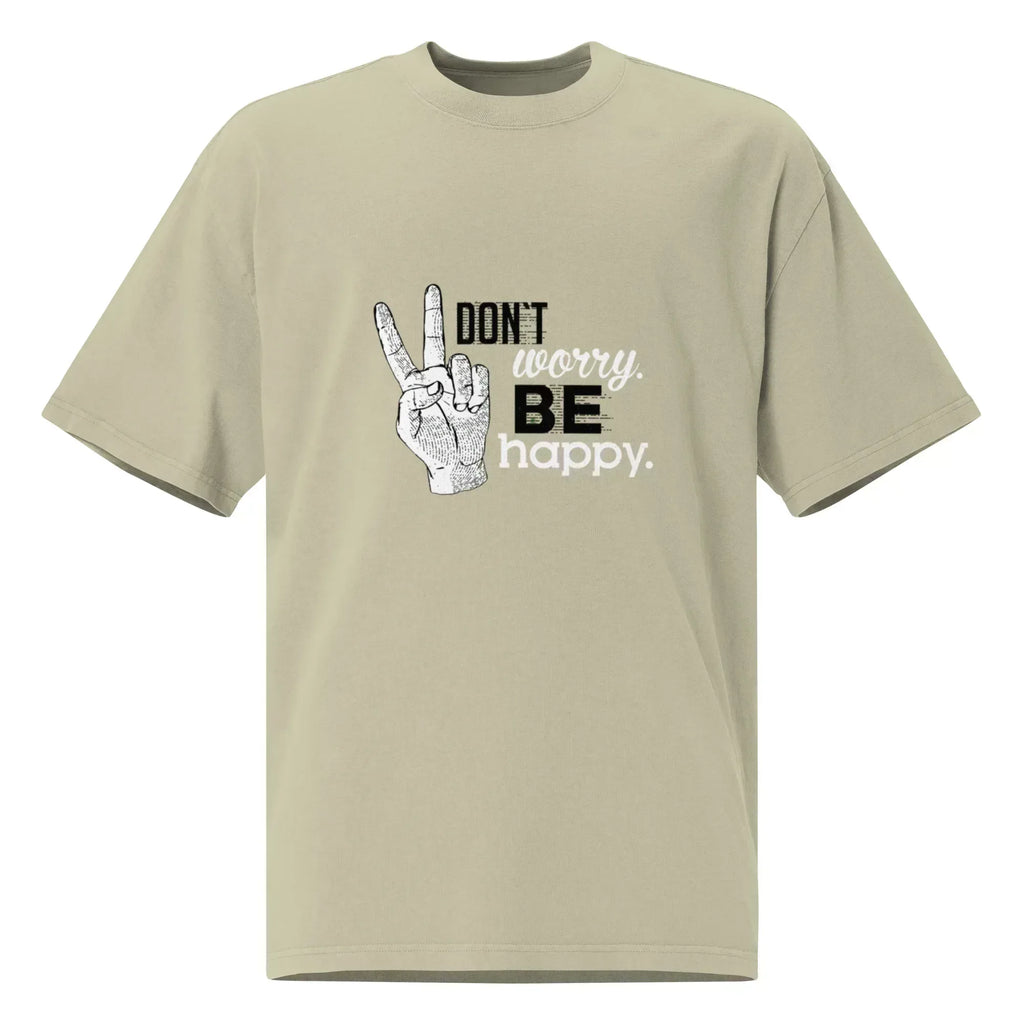 BE HAPPY oversized men’s t-shirt - Printoo Shop - - Men's,men's t-shirt,Oversized Faded T-Shirt | AS Colour 5082,SS 2026,t-shirt