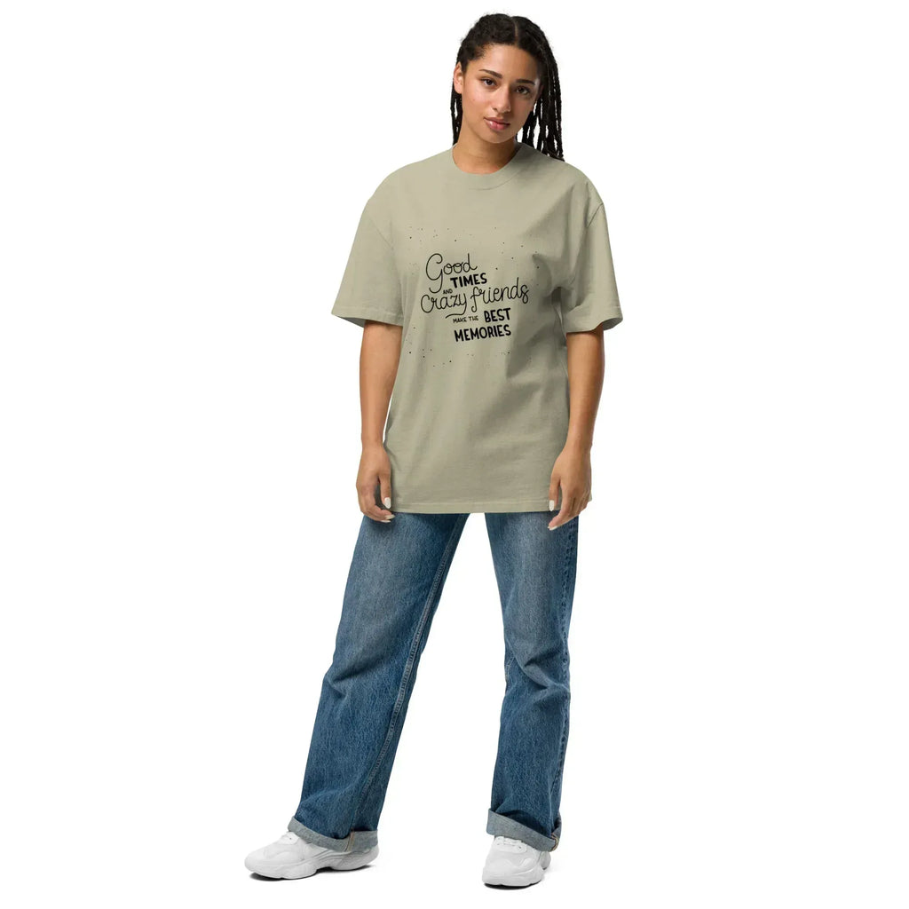 BEST MEMORIES oversized women’s t-shirt - Printoo Shop - - Oversized Faded T-Shirt | AS Colour 5082,SS 2026,t-shirt,Women,women’s t-shirt
