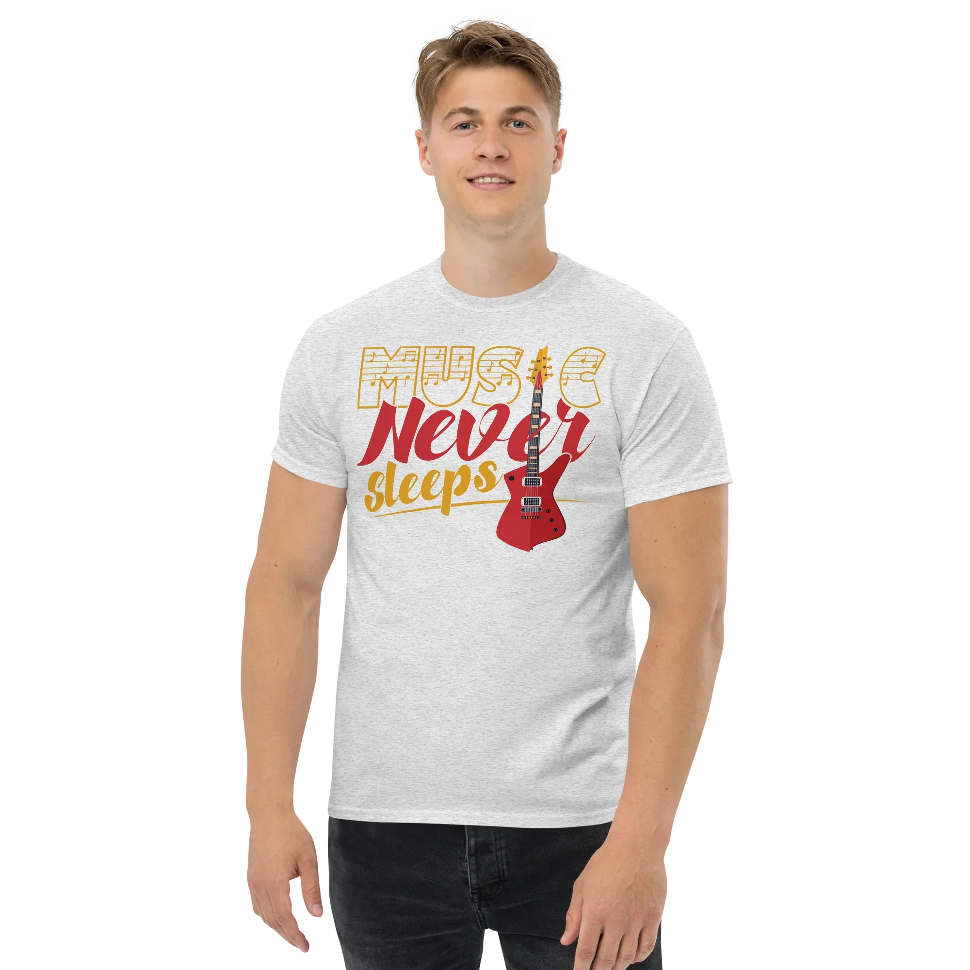 MUSIC NEVER SLEEPS unisex t-shirt - - Music t-shirts - Printoo Shop