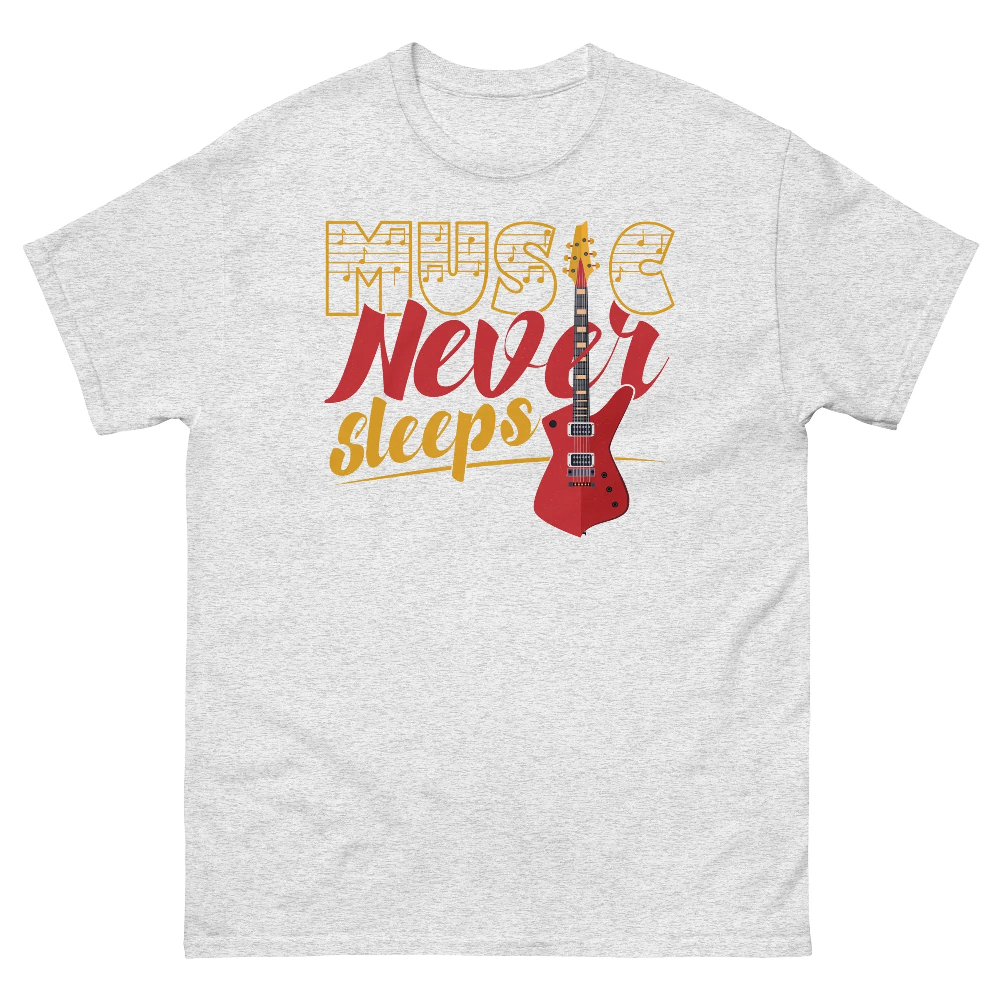 MUSIC NEVER SLEEPS unisex t-shirt - Printoo Shop - - 003.png, Music t-shirt, Unisex Classic Tee | Gildan 5000