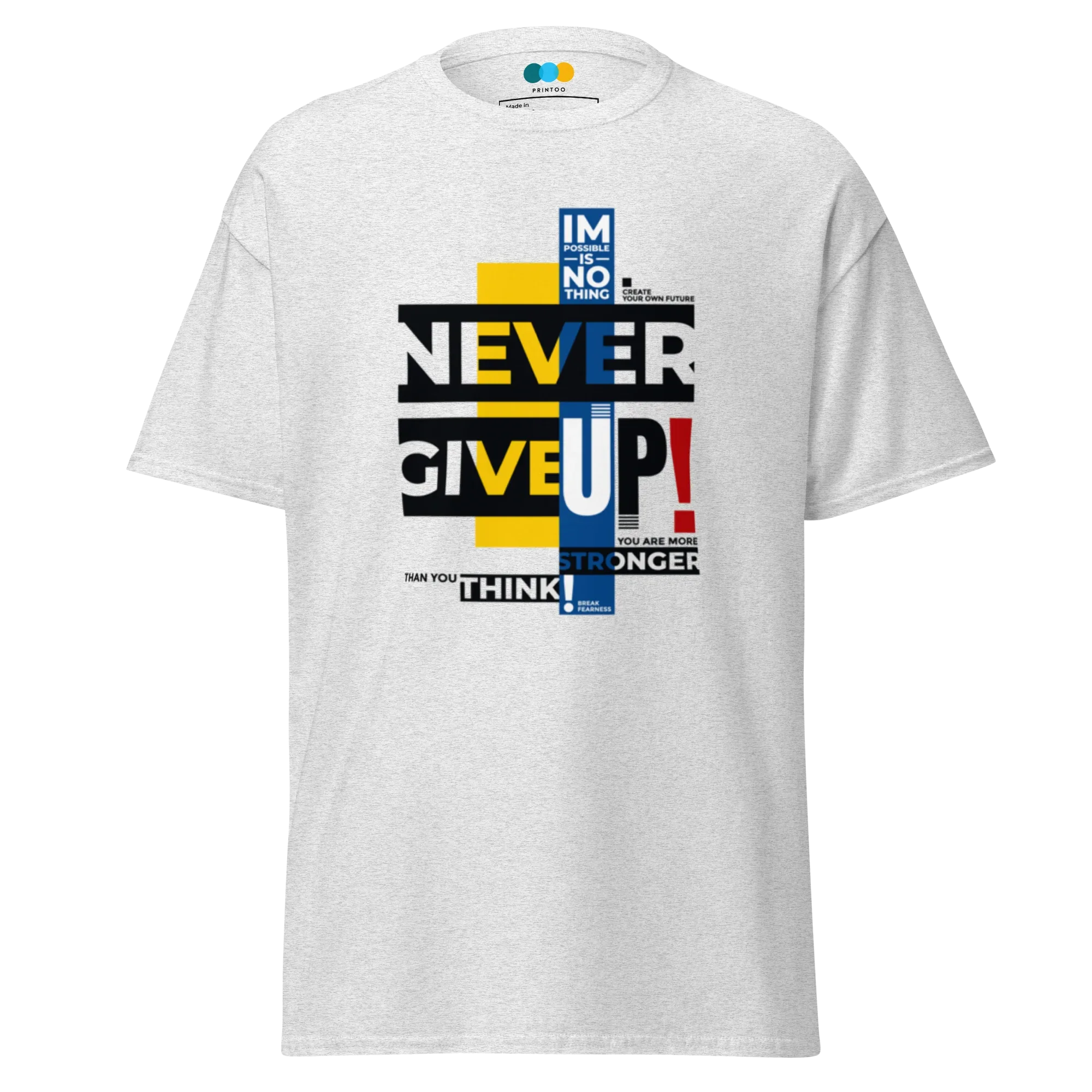 Bild von einem 'Never Give Up' Damen T-Shirt - Heliconia / S - Printoo Shop - 7584813_21651