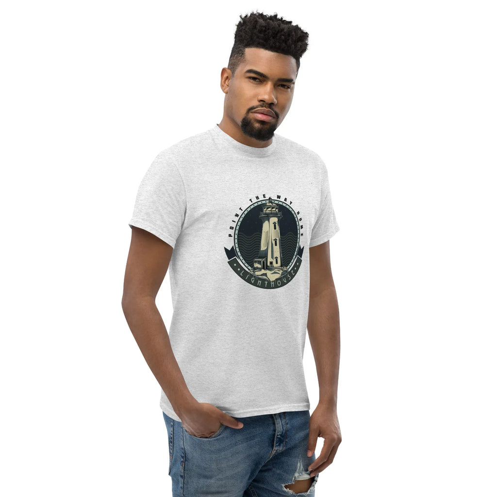 POINT THE WAY HOME men’s t-shirt - Sapphire / S - Printoo Shop - 5028647_21659