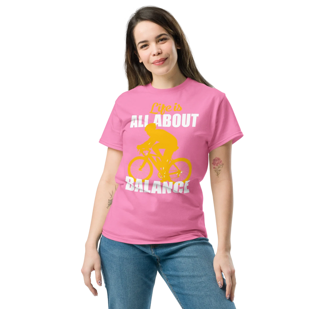 BALANCED LIFE unisex t-shirt - Printoo Shop - - bicycle, t-shirt, unisex, Unisex Classic Tee | Gildan 5000