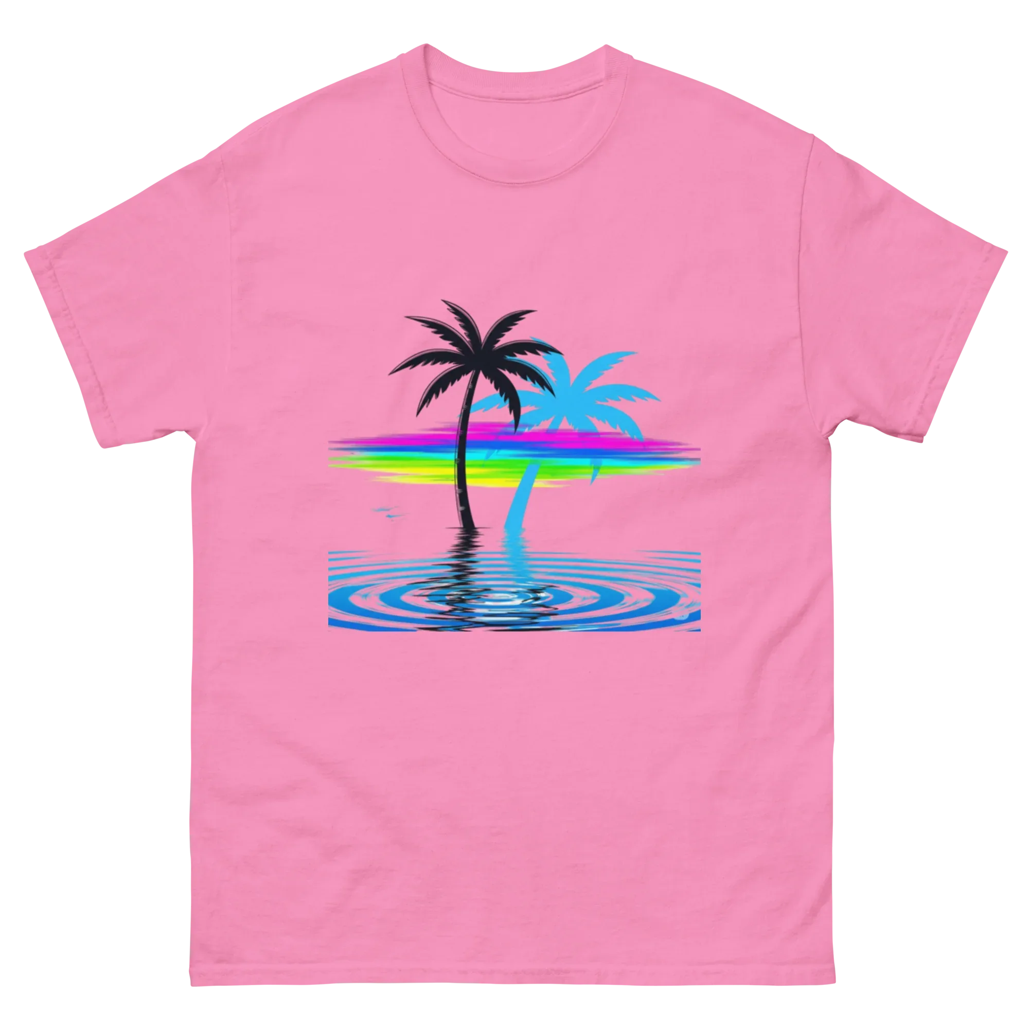 TROPICAL PARADISE PALM unisex t-shirt - Printoo Shop - - Retro & Synthwave T-Shirts, t-shirt, unisex, Unisex Classic Tee | Gildan 5000