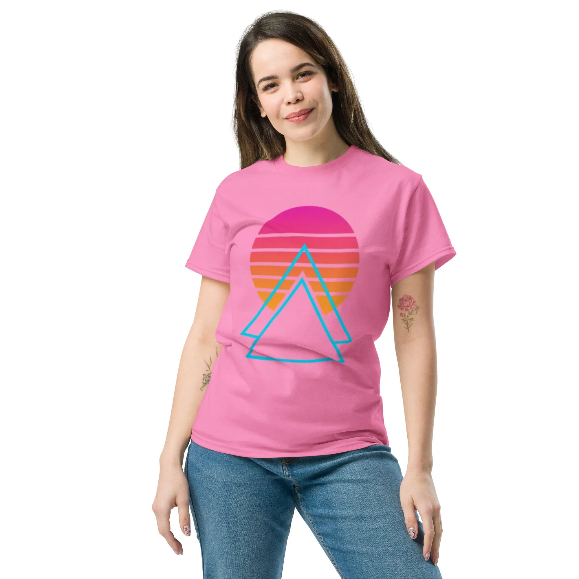 TWILIGHT TRIANGLES unisex t-shirt - Printoo Shop - - Retro & Synthwave T-Shirts, t-shirt, unisex, Unisex Classic Tee | Gildan 5000