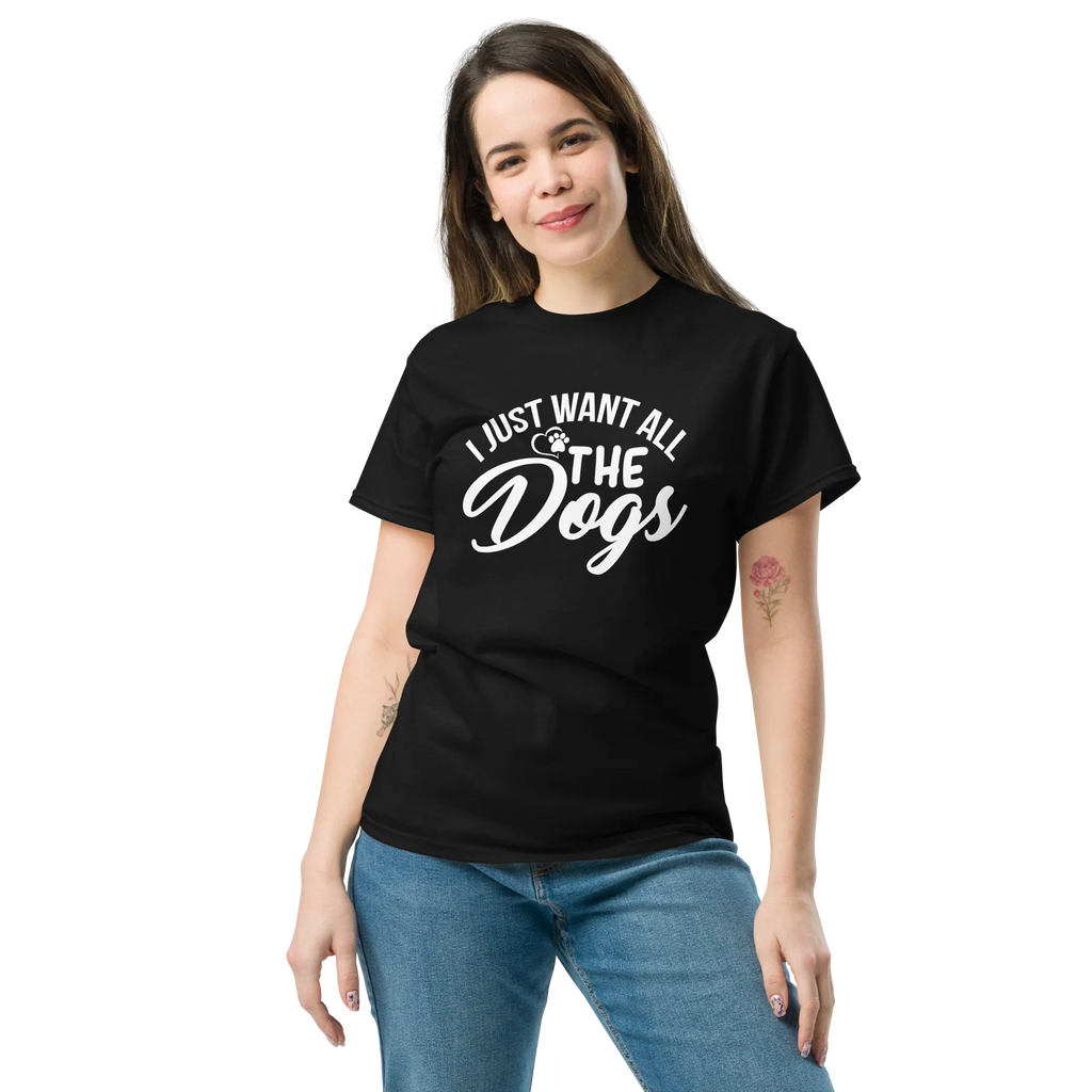 ALL THE DOGS unisex t-shirt - Printoo Shop - - dog, Streetwear look, t-shirt, unisex, Unisex Classic Tee | Gildan 5000