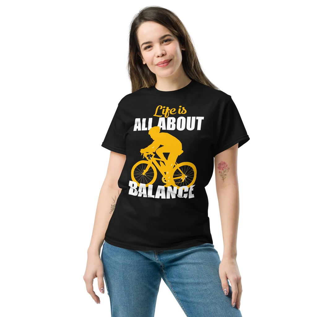 BALANCED LIFE unisex t-shirt - Printoo Shop - - bicycle, t-shirt, unisex, Unisex Classic Tee | Gildan 5000