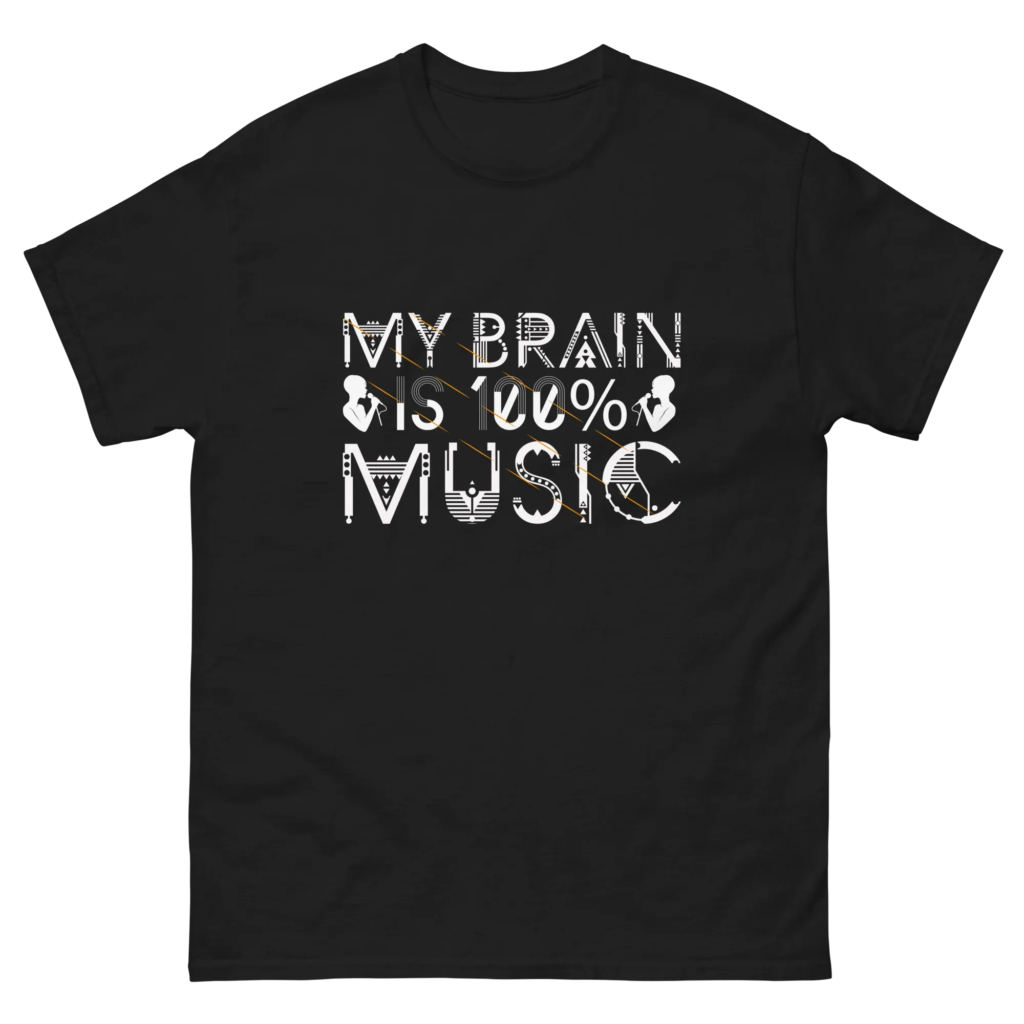 MY BRAIN IS 100%MUSIC unisex t-shirt - - Music t-shirts - Printoo Shop