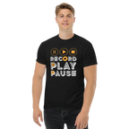 RECORD PLAY PAUSE unisex t-shirt - - Music t-shirts - Printoo Shop