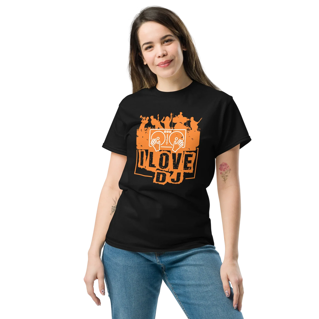 I LOVE DJ unisex t-shirt - - Music t-shirts - Printoo Shop