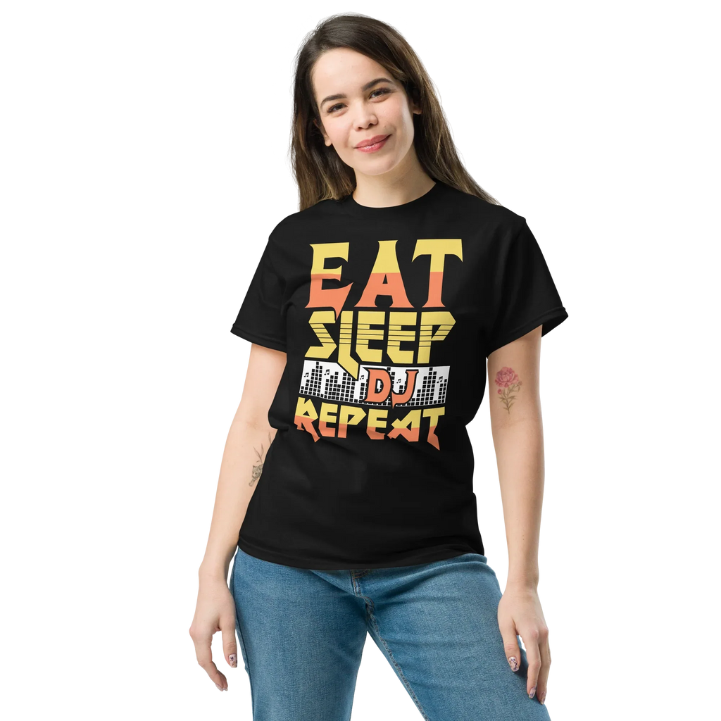 EAT SLEEP DJ REPEAT unisex t-shirt - - Music t-shirts - Printoo Shop