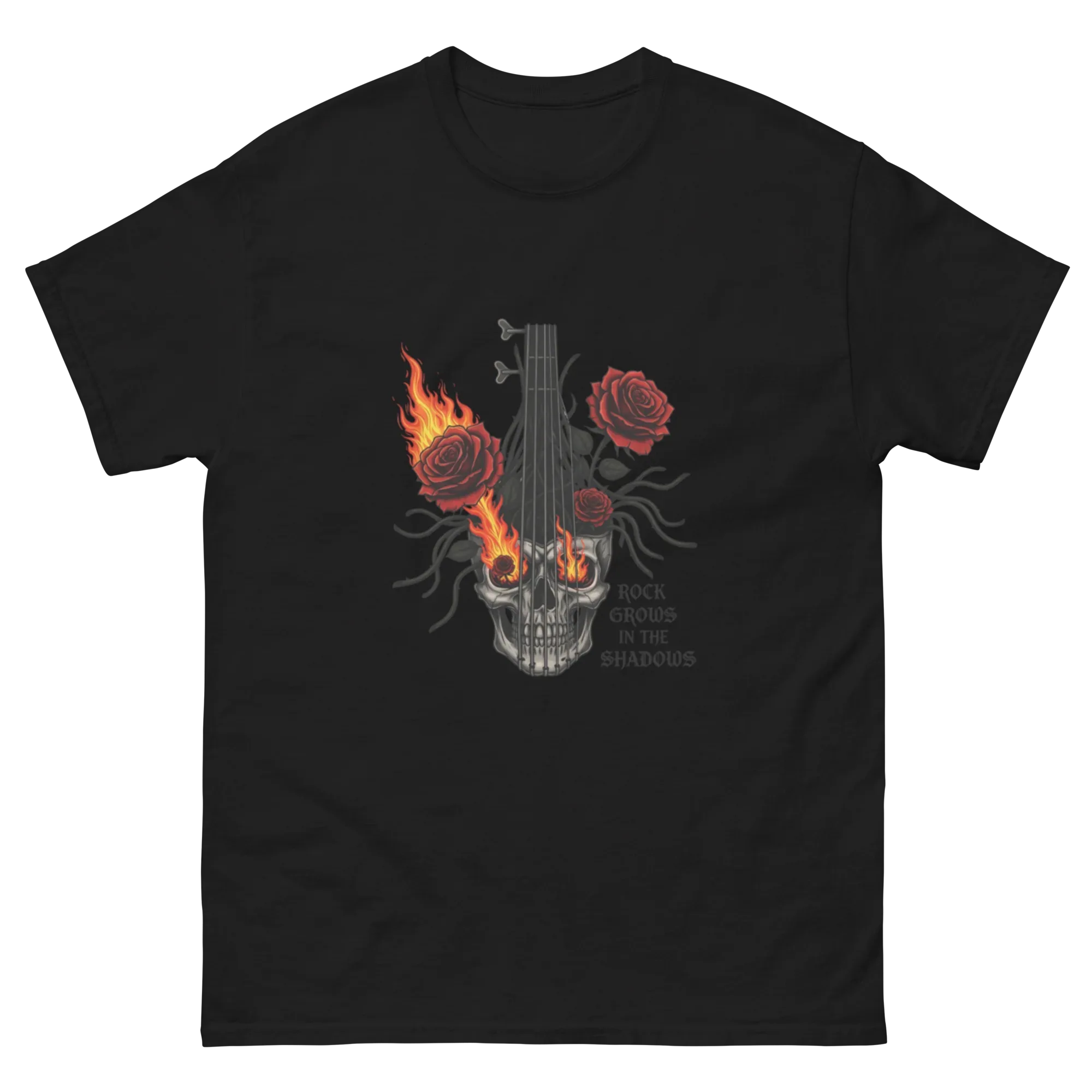 ROCK GROWS IN THE SHADOWS unisex t-shirt - Printoo Shop - - metalmusic, Music t-shirt, t-shirt, unisex, Unisex Classic Tee | Gildan 5000