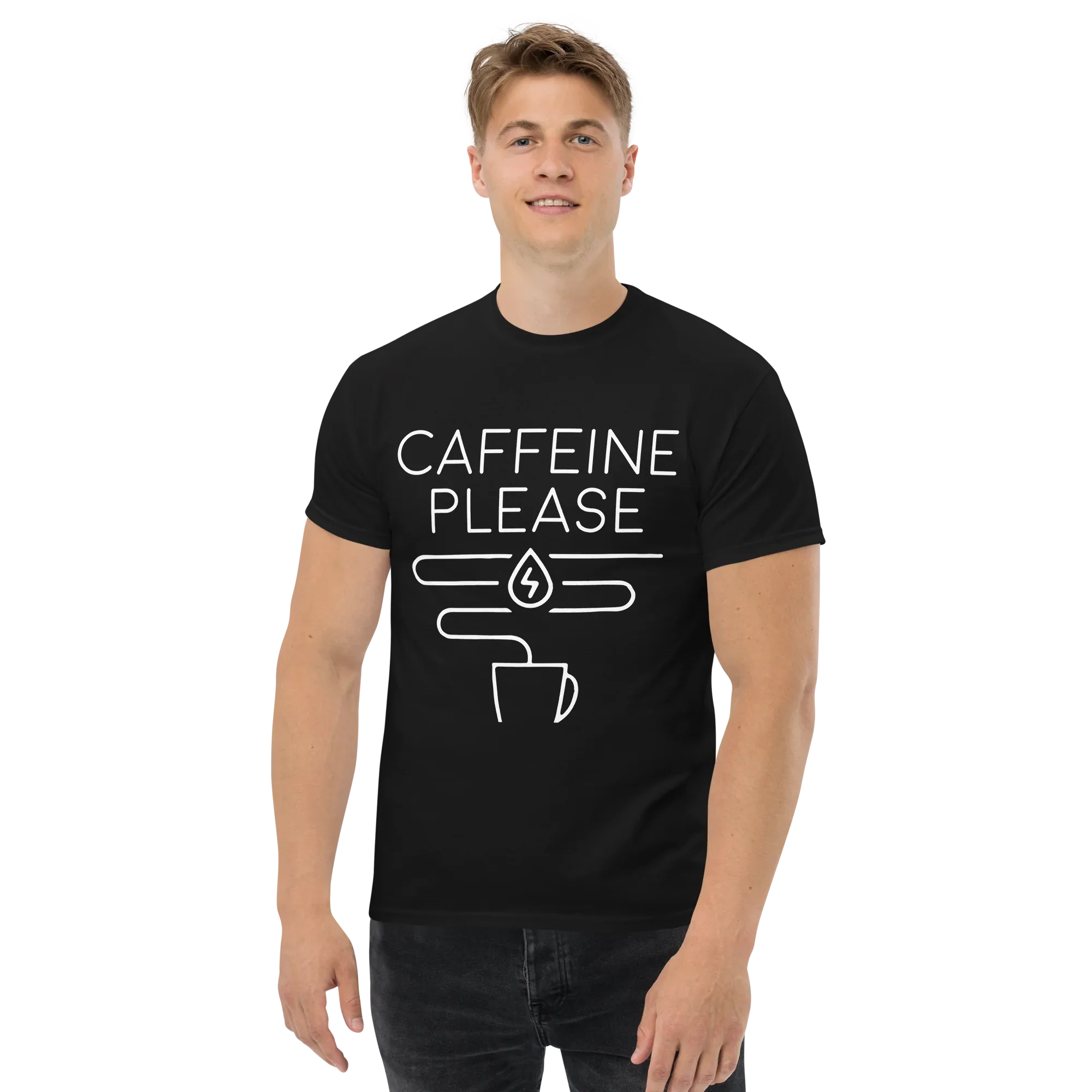 CAFFEINE PLEASE unisex t-shirt - Printoo Shop - - t-shirt, unisex, Unisex Classic Tee | Gildan 5000