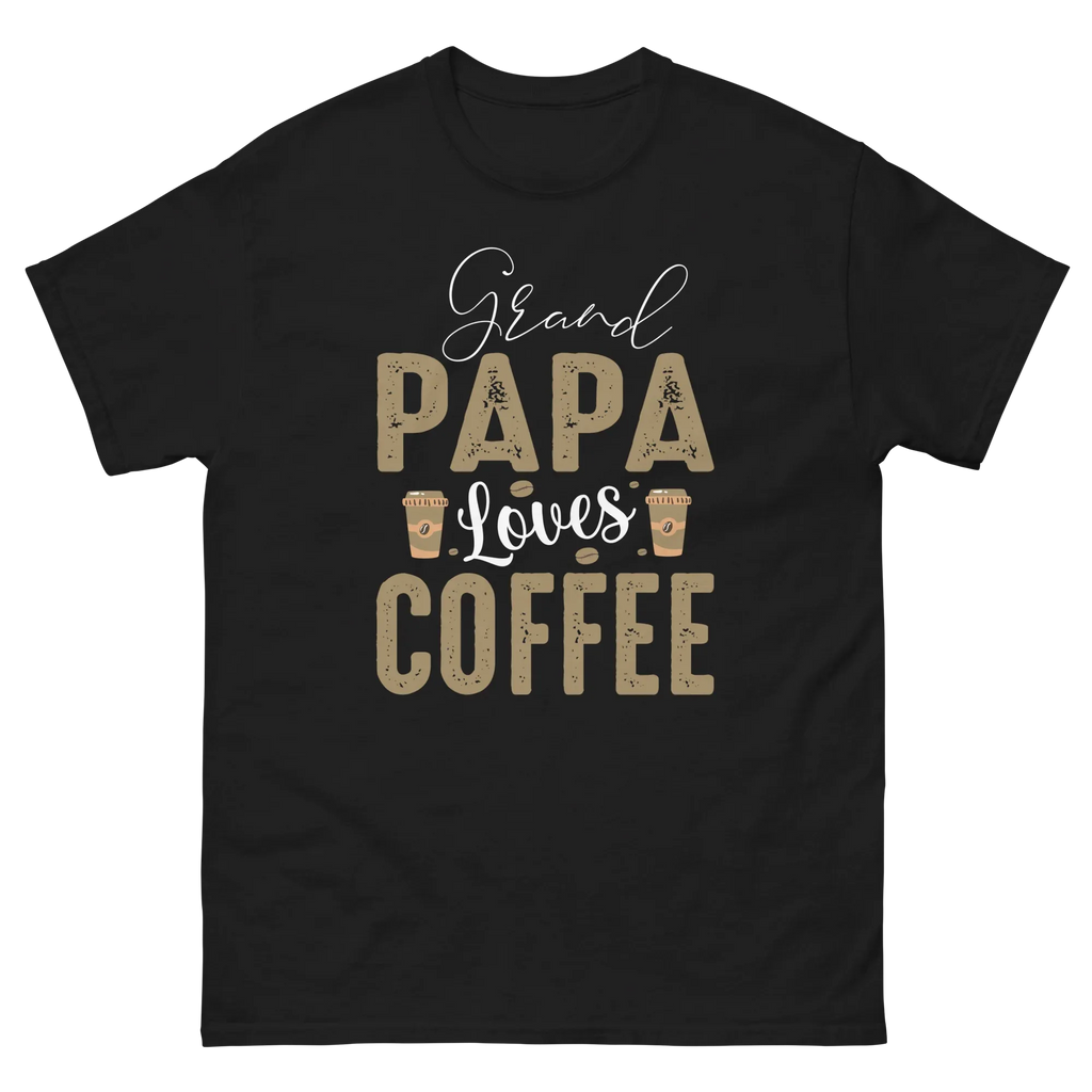 GRANDPA LOVES COFFEE unisex t-shirt - - - Printoo Shop