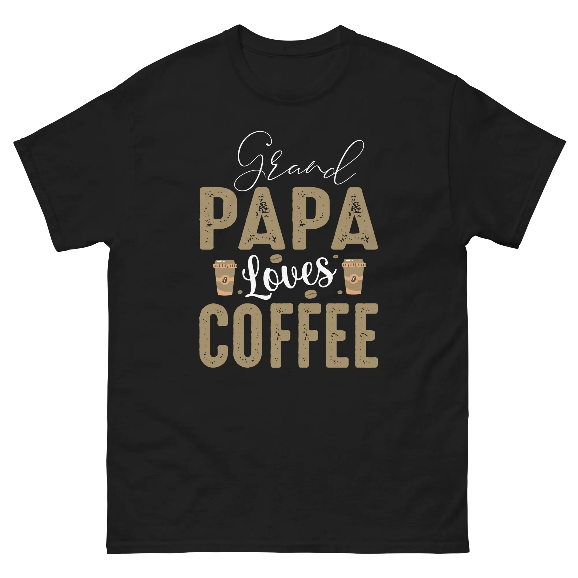 GRANDPA LOVES COFFEE unisex t-shirt - Printoo Shop - - t-shirt, unisex, Unisex Classic Tee | Gildan 5000