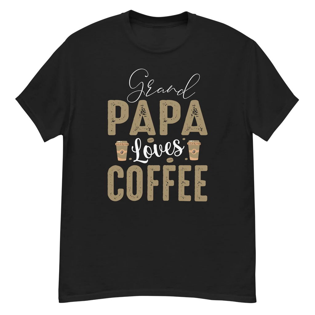 GRANDPA LOVES COFFEE unisex t-shirt - - - Printoo Shop