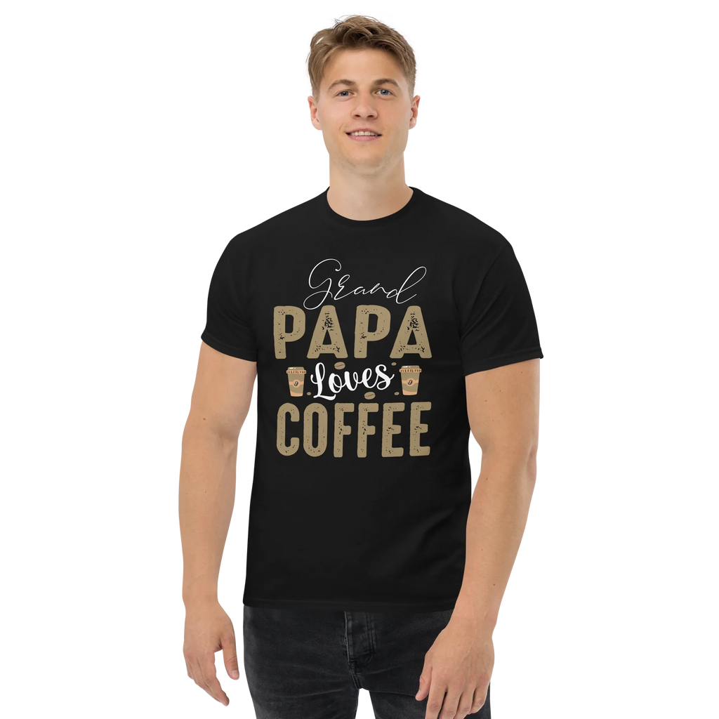 GRANDPA LOVES COFFEE unisex t-shirt - - - Printoo Shop