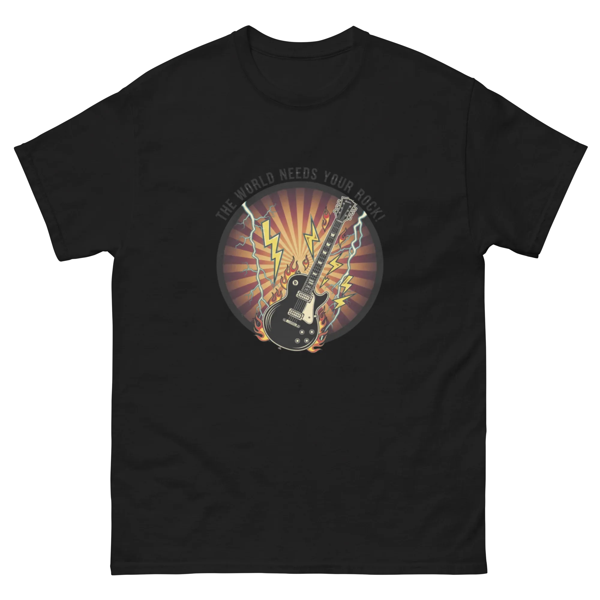 THE WORLD NEEDS YOUR ROCK unisex t-shirt - Printoo Shop - - metalmusic, Music t-shirt, t-shirt, unisex, Unisex Classic Tee | Gildan 5000