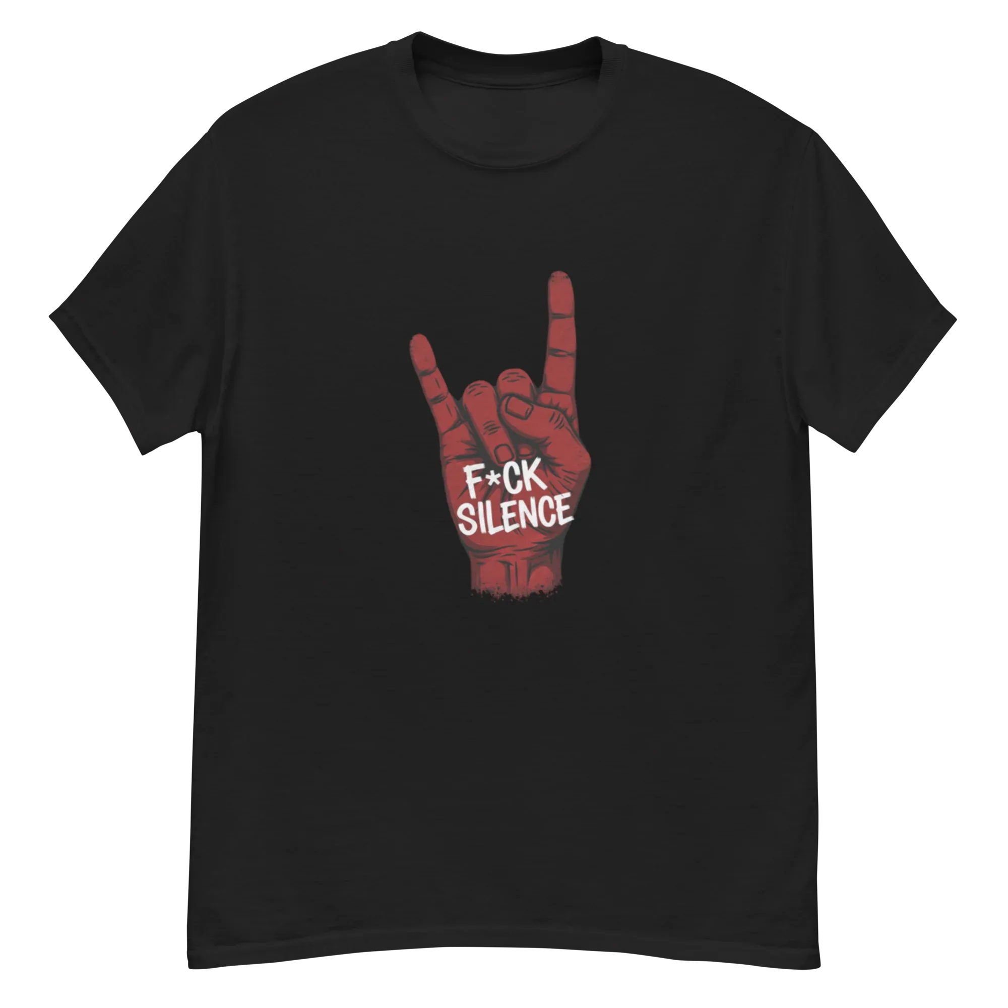 METAL HORNS F*CK SILENCE unisex t-shirt - Printoo Shop - - metalmusic, Music t-shirt, t-shirt, unisex, Unisex Classic Tee | Gildan 5000