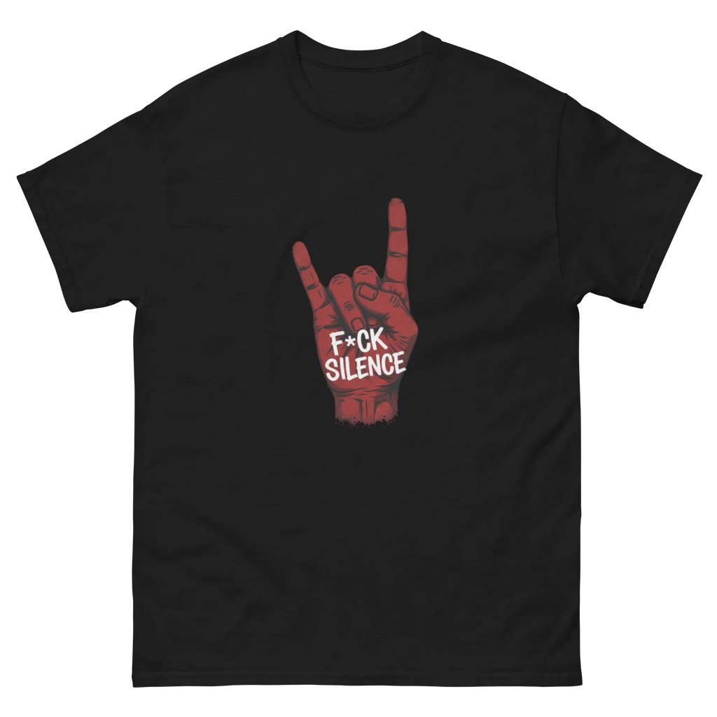 METAL HORNS F*CK SILENCE unisex t-shirt - - - Printoo Shop
