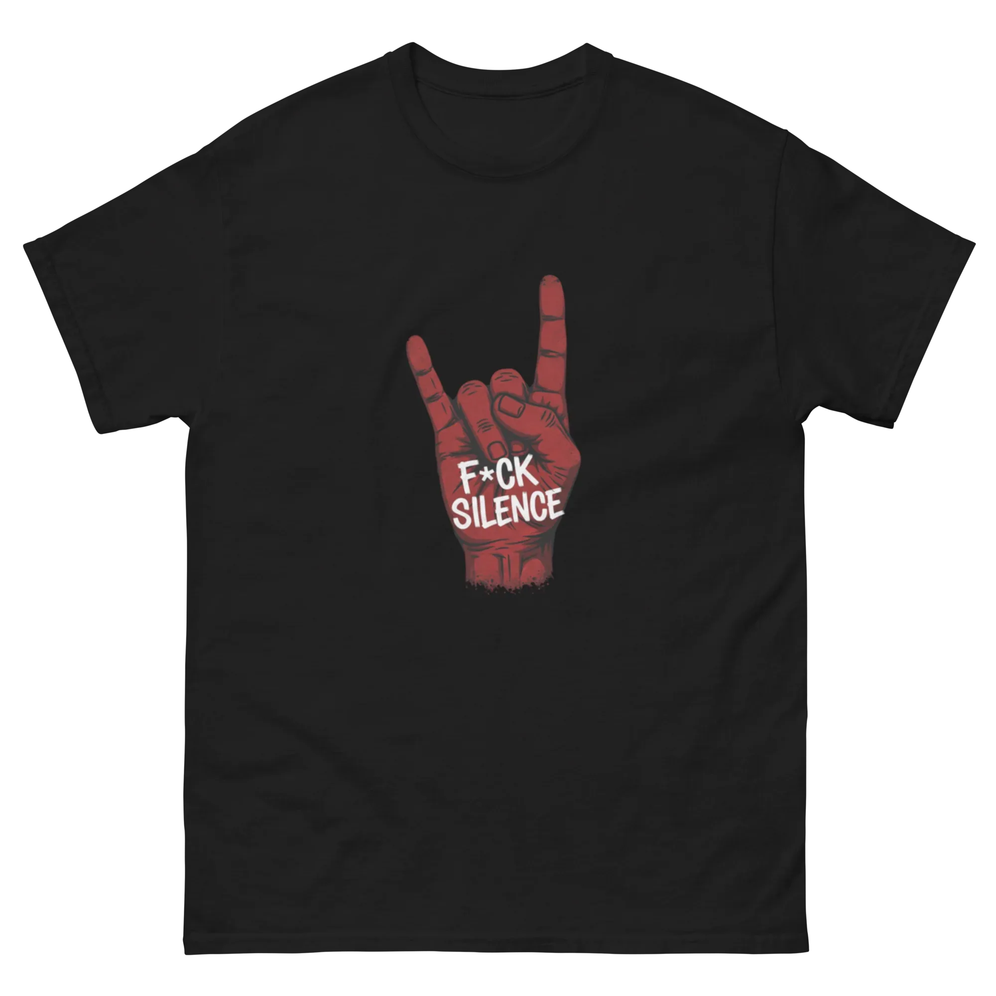 METAL HORNS F*CK SILENCE unisex t-shirt - - - Printoo Shop