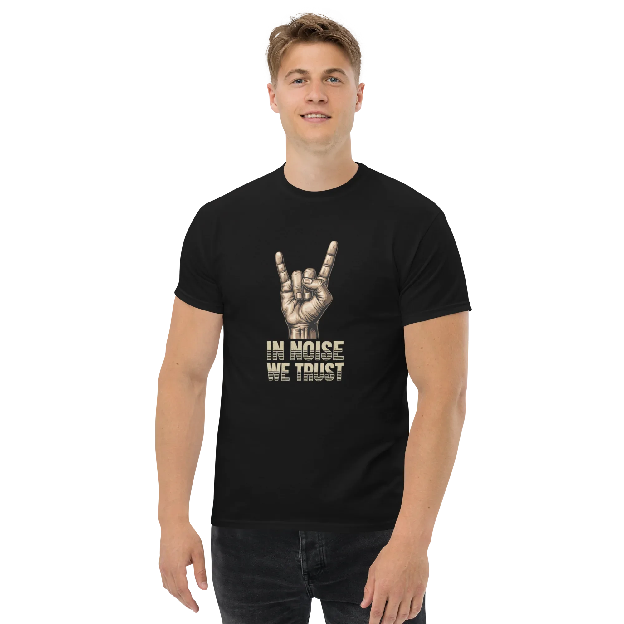 IN NOISE WE TRUST unisex t-shirt - Printoo Shop - - metalmusic, Music t-shirt, t-shirt, unisex, Unisex Classic Tee | Gildan 5000