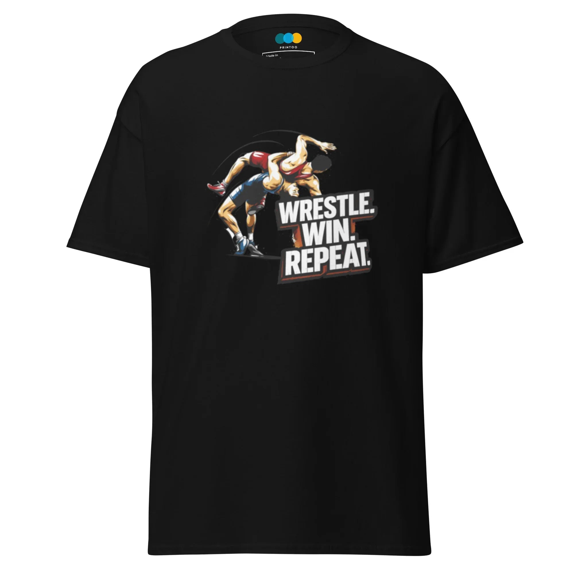 WRESTLE WIN REPEAT men’s t-shirt - Black / S - Printoo Shop - 3618485_11546