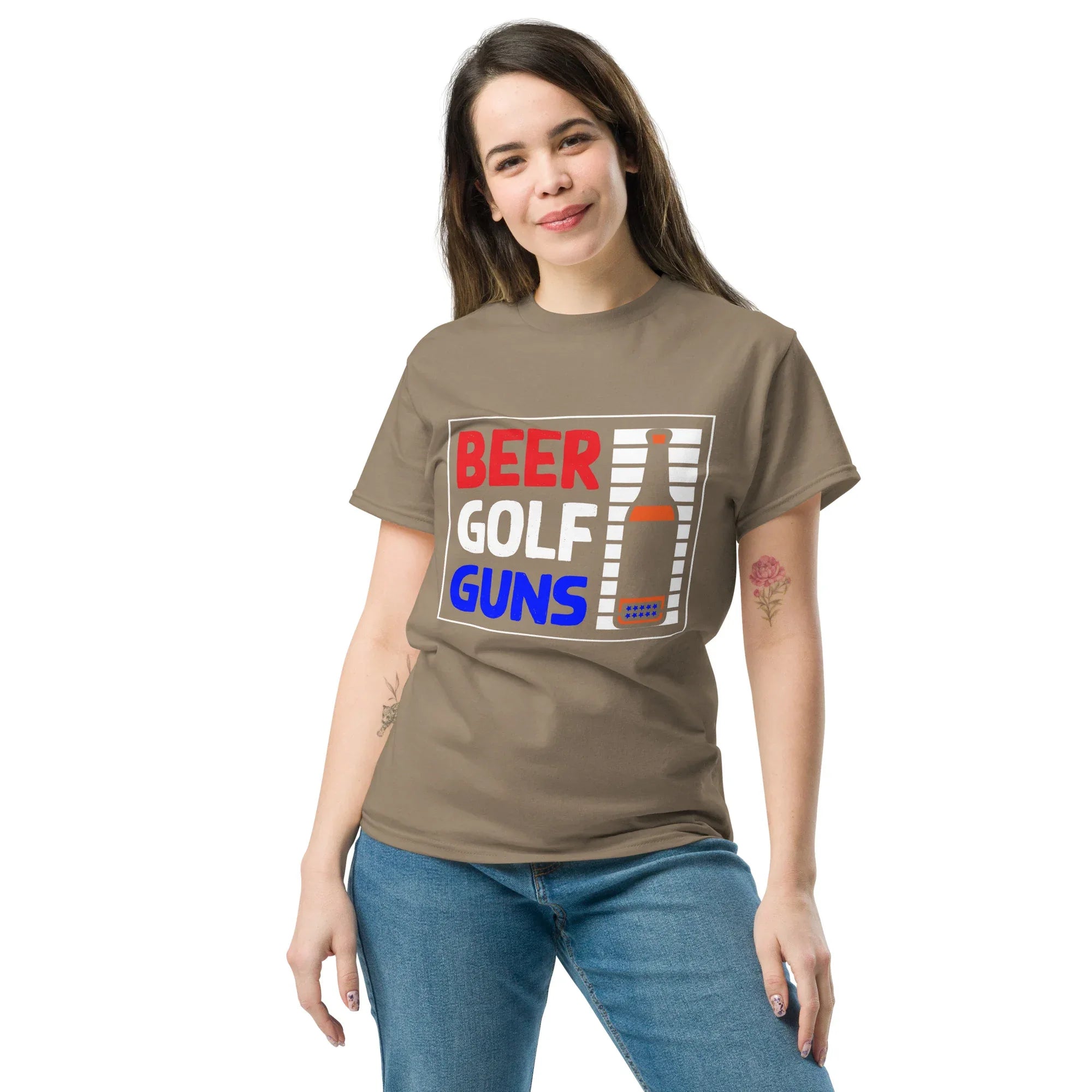 BEER GOLF GUNS unisex t-shirt - - - Printoo Shop