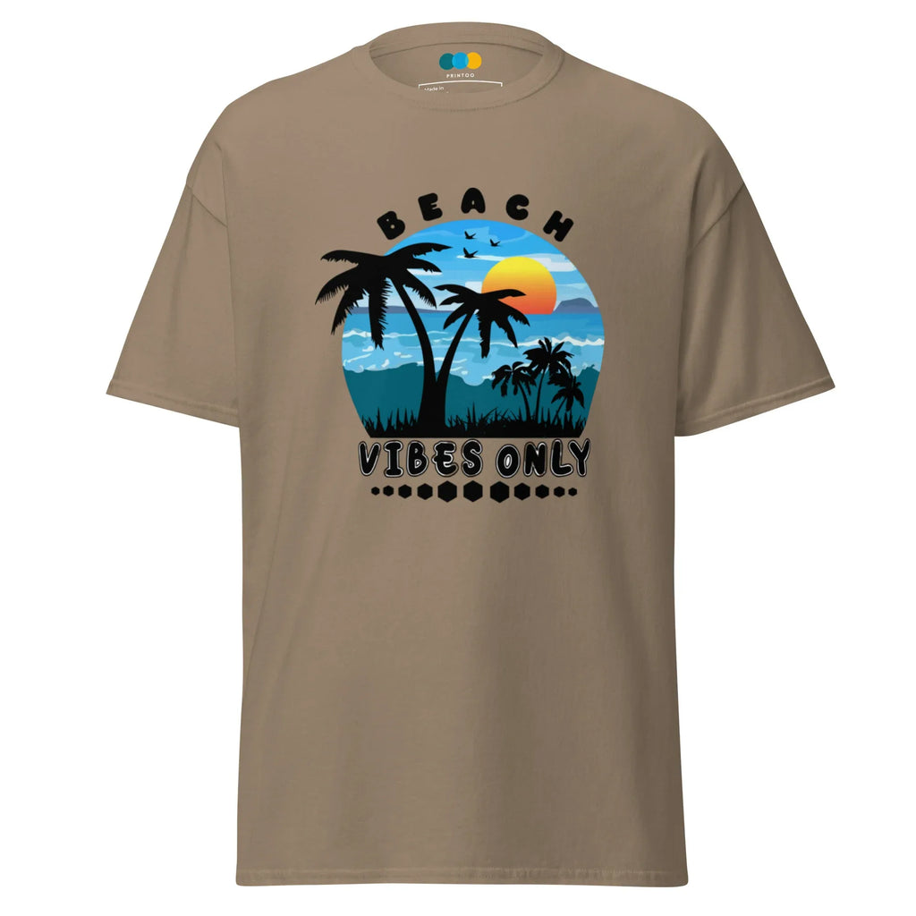 BEACH VIBES ONLY men’s t-shirt - Sapphire / S - Printoo Shop - 5821647_21659