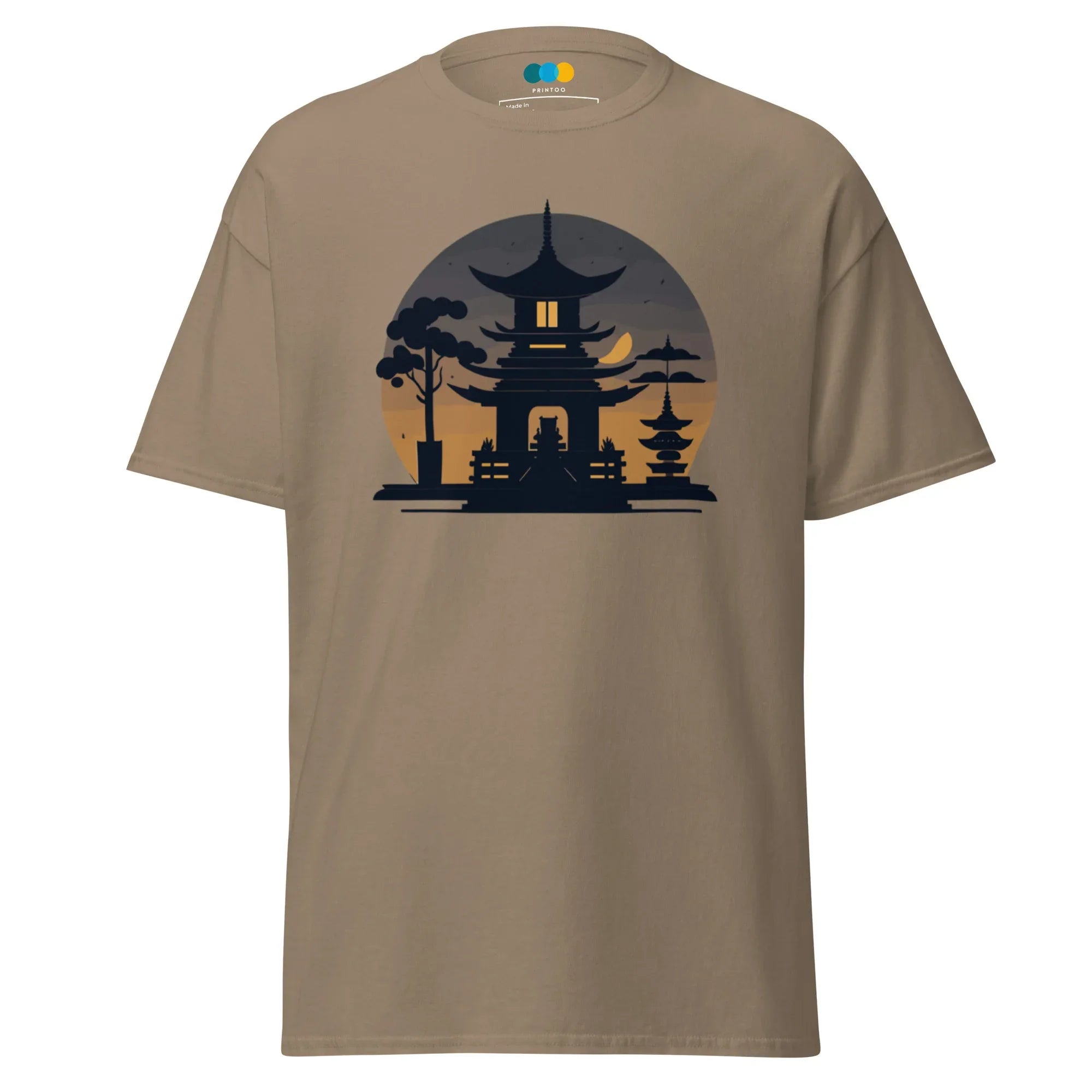 ZEN PAGODA NIGHT men’s t-shirt - Dark Chocolate / S - Printoo Shop - 2121444_15837