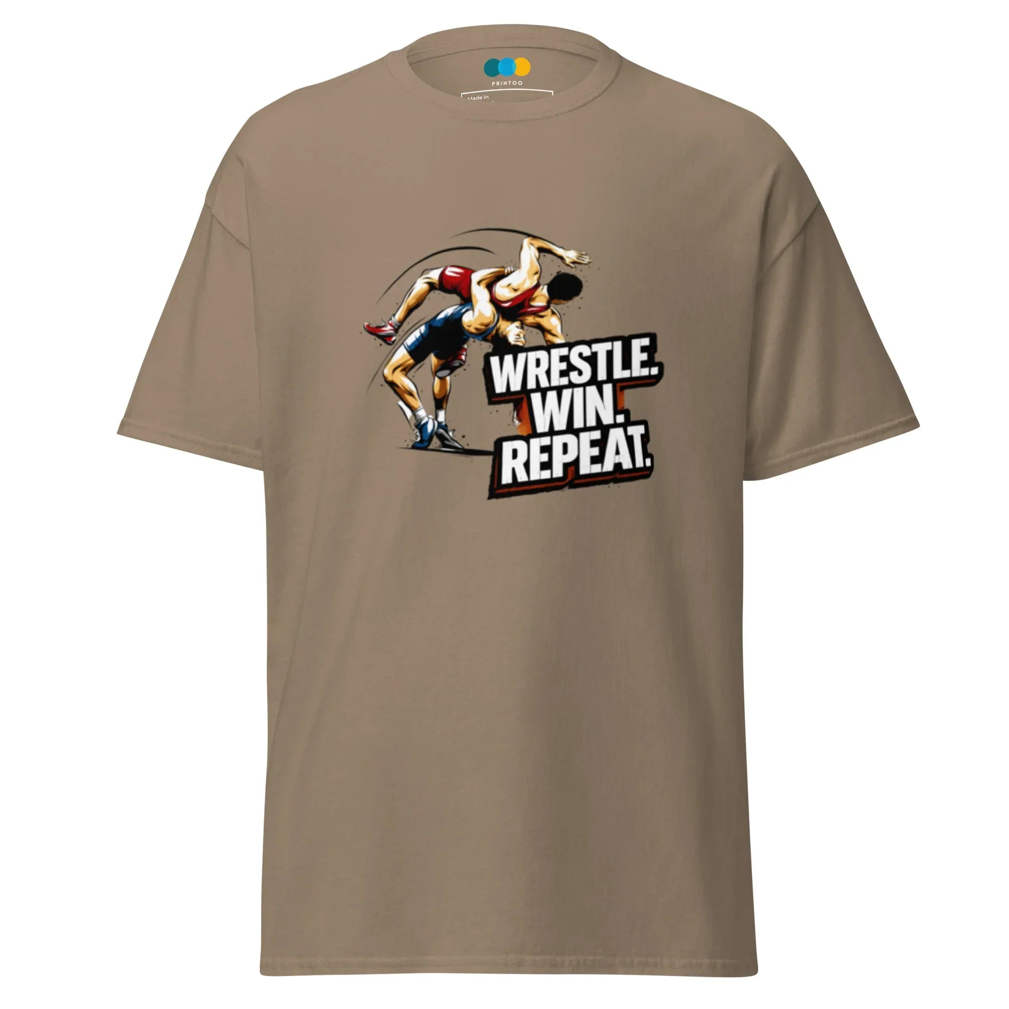WRESTLE WIN REPEAT men’s t-shirt - Black / S - Printoo Shop - 3618485_11546