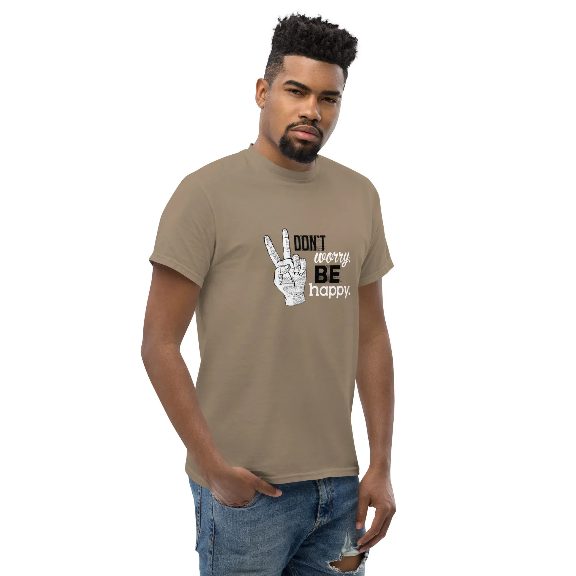 POSITIVE VIBES PEACE men’s t-shirt - Sapphire / S - Printoo Shop - 1343826_21659