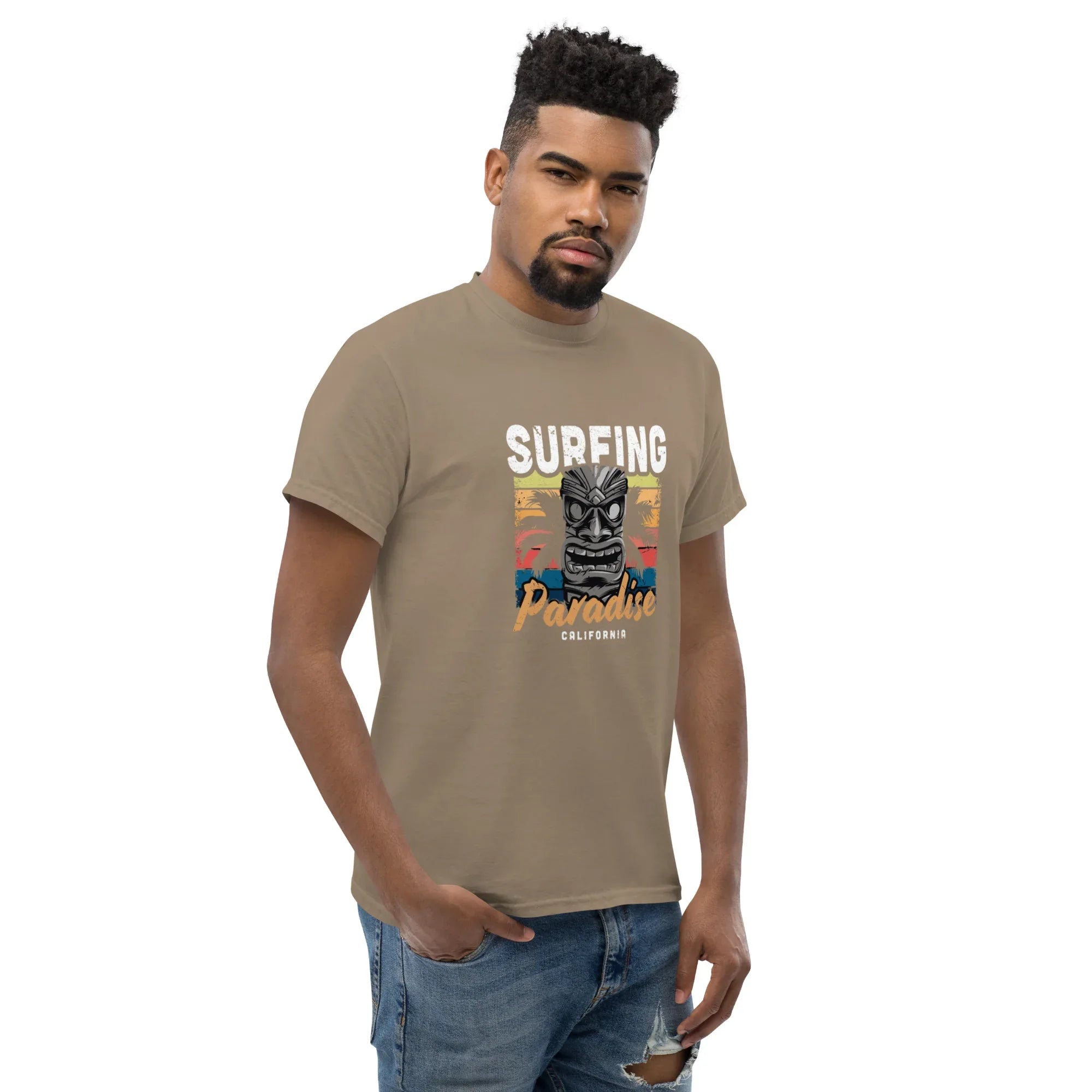 SURFING PARADISE men’s t-shirt - Sapphire / S - Printoo Shop - 8231181_21659