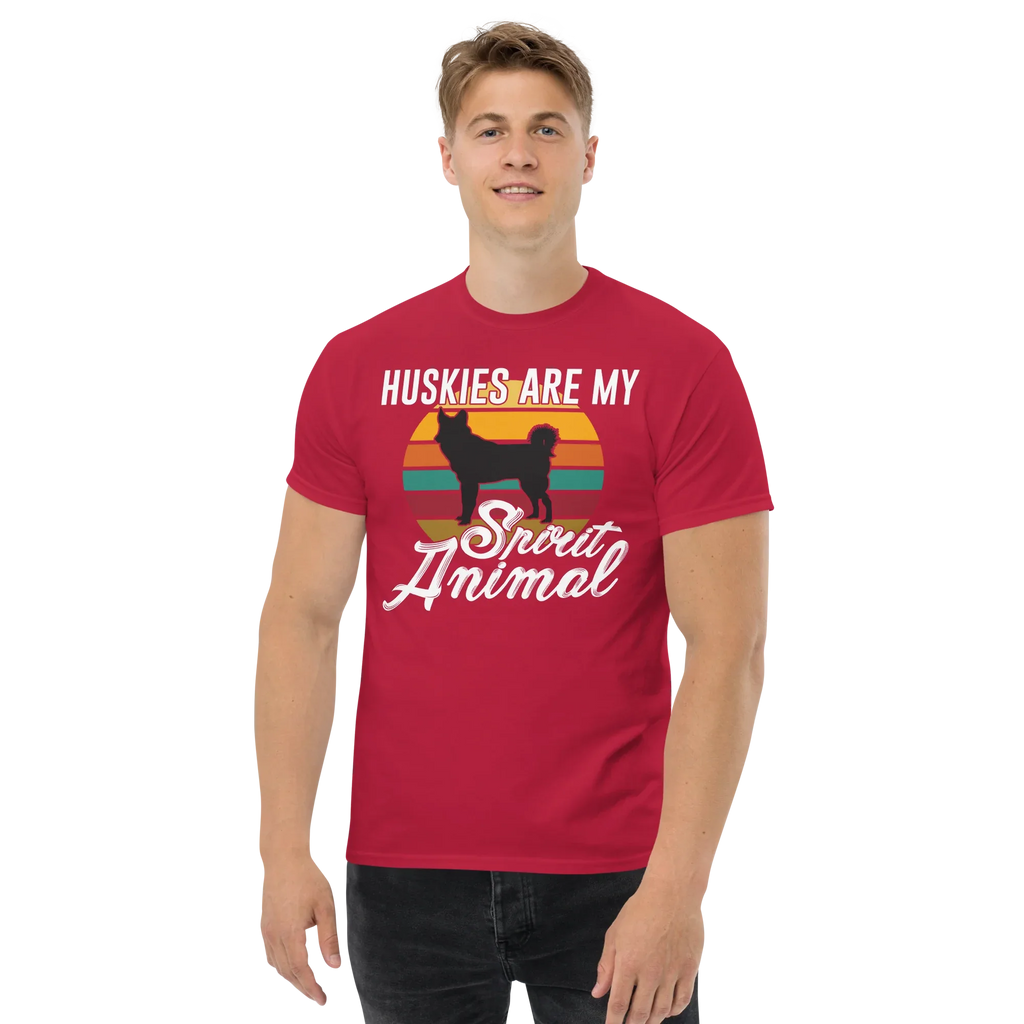 HUSKIES ARE MY SPIRIT ANIMAL unisex t-shirt - - - Printoo Shop