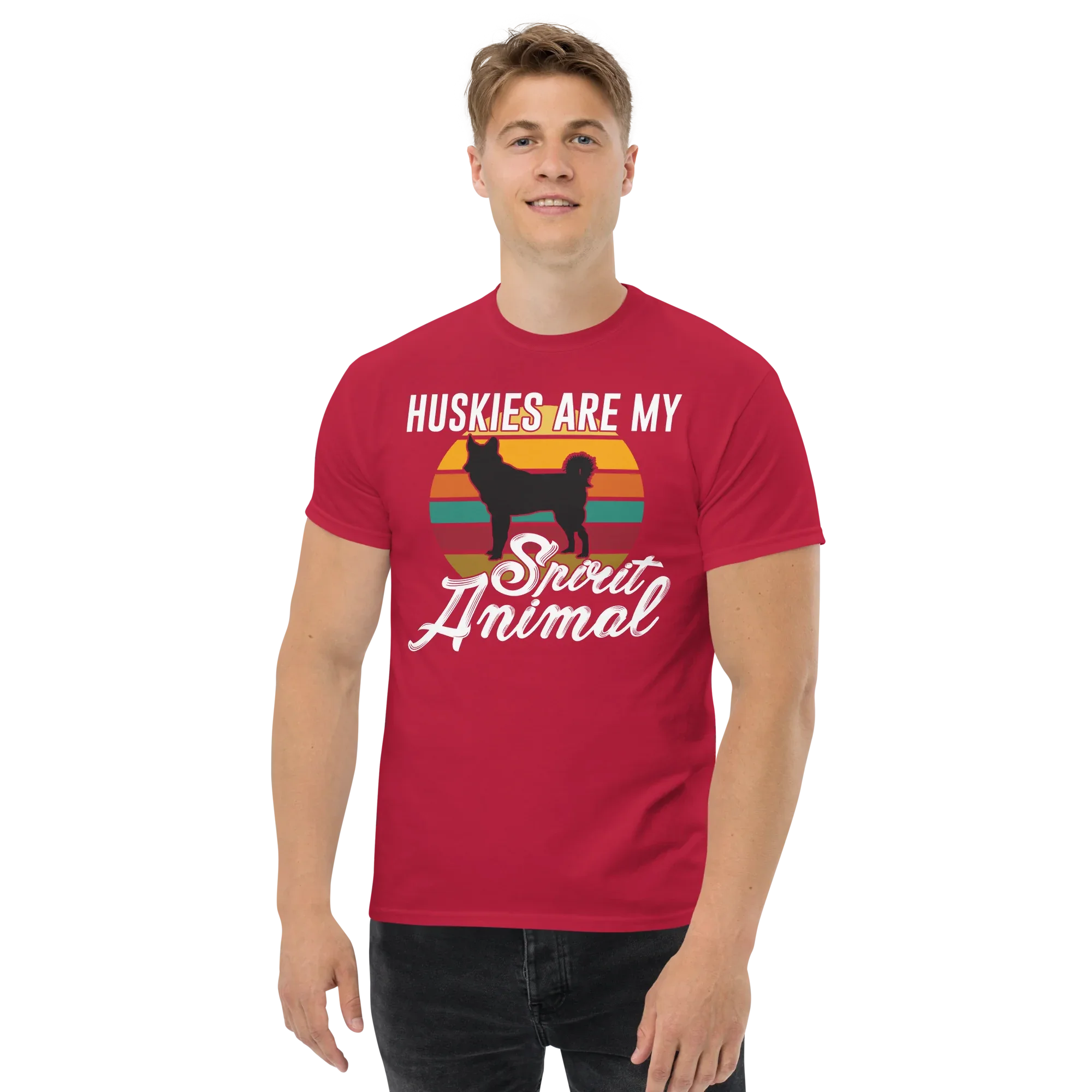 HUSKIES ARE MY SPIRIT ANIMAL unisex t-shirt - - - Printoo Shop