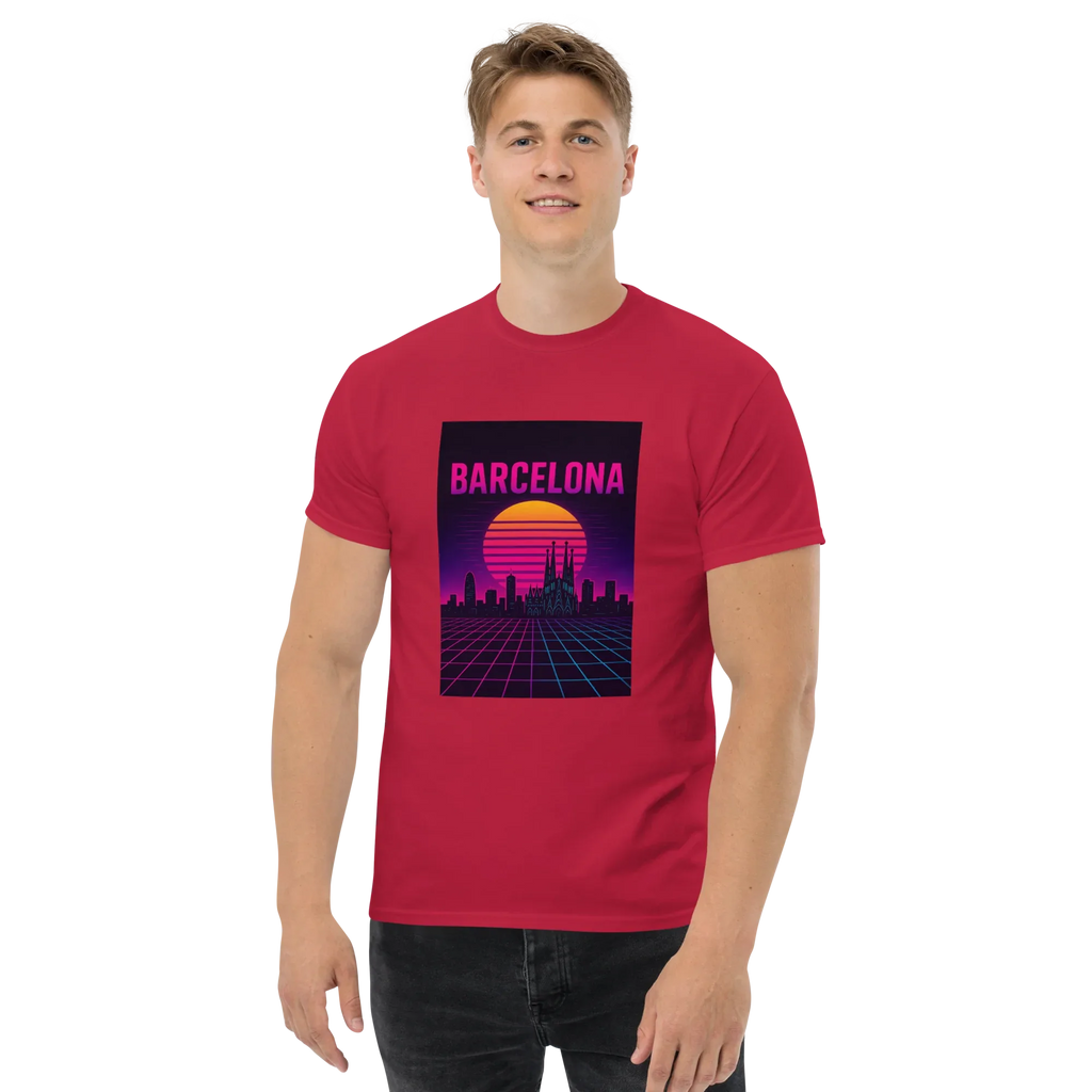 BARCELONA RETRO SYNTHWAVE unisex t-shirt - Printoo Shop - - Retro & Synthwave T-Shirts, t-shirt, unisex, Unisex Classic Tee | Gildan 5000