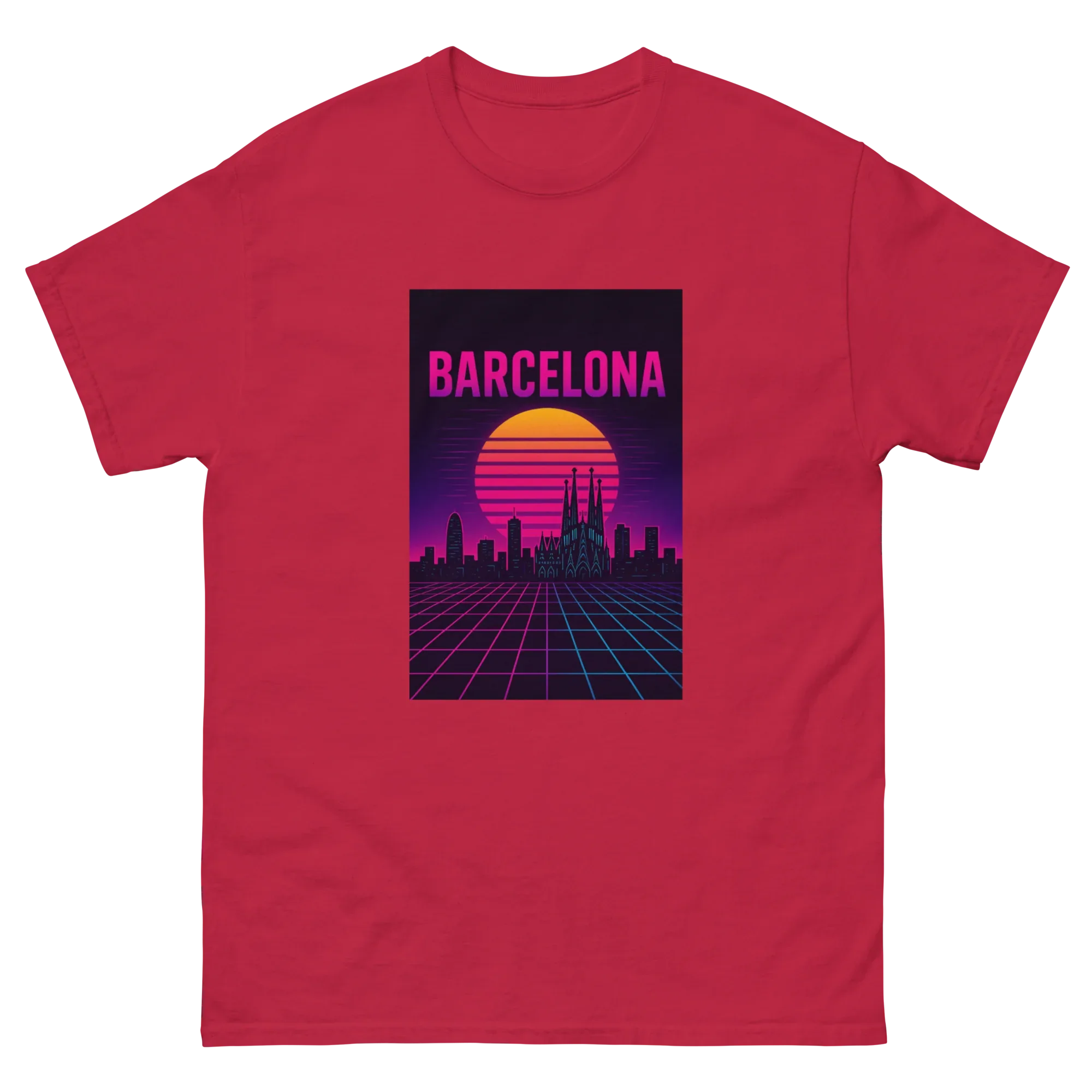 BARCELONA RETRO SYNTHWAVE unisex t-shirt - Printoo Shop - - Retro & Synthwave T-Shirts, t-shirt, unisex, Unisex Classic Tee | Gildan 5000
