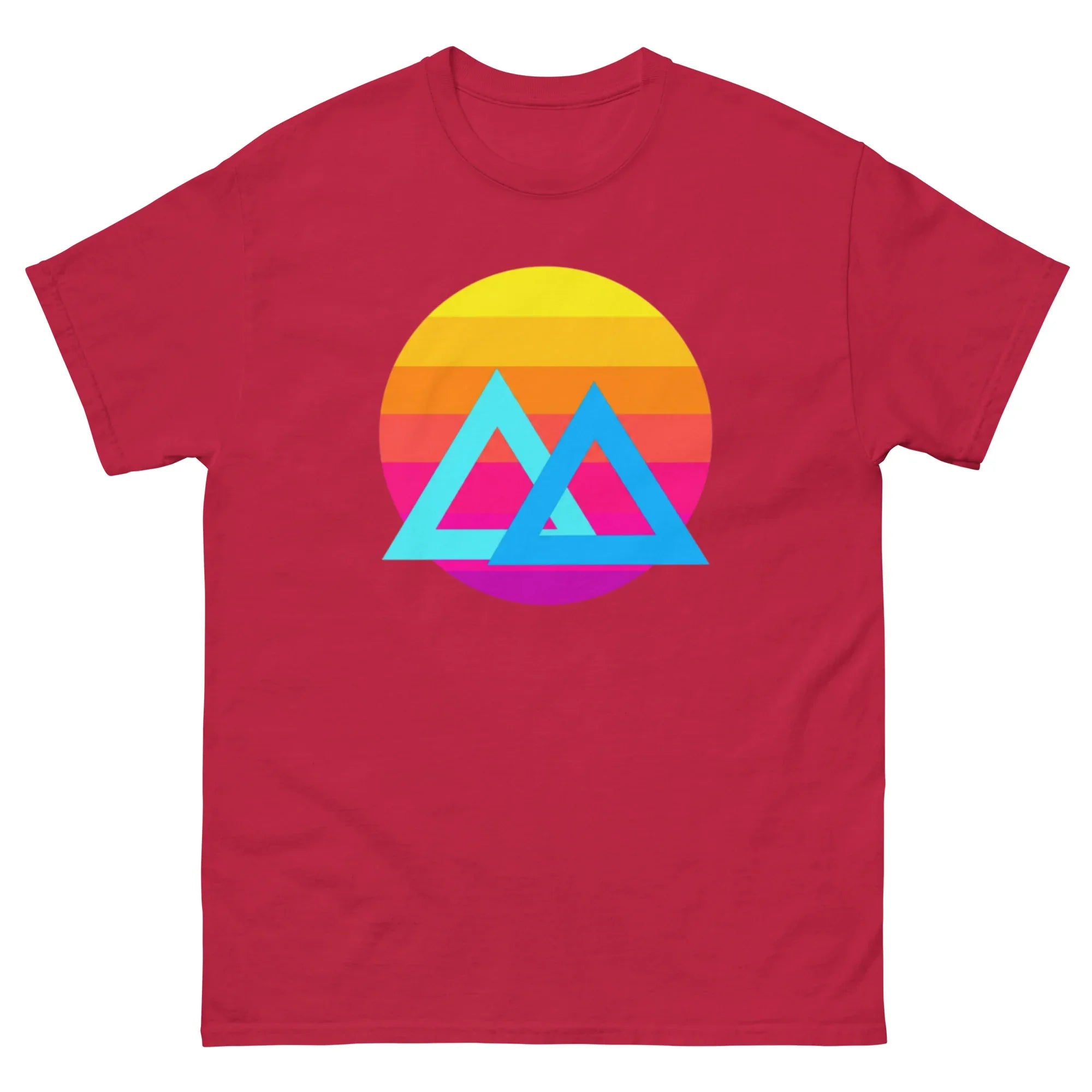 SUNSET GEOMETRY unisex t-shirt - Printoo Shop - - Retro & Synthwave T-Shirts, t-shirt, unisex, Unisex Classic Tee | Gildan 5000